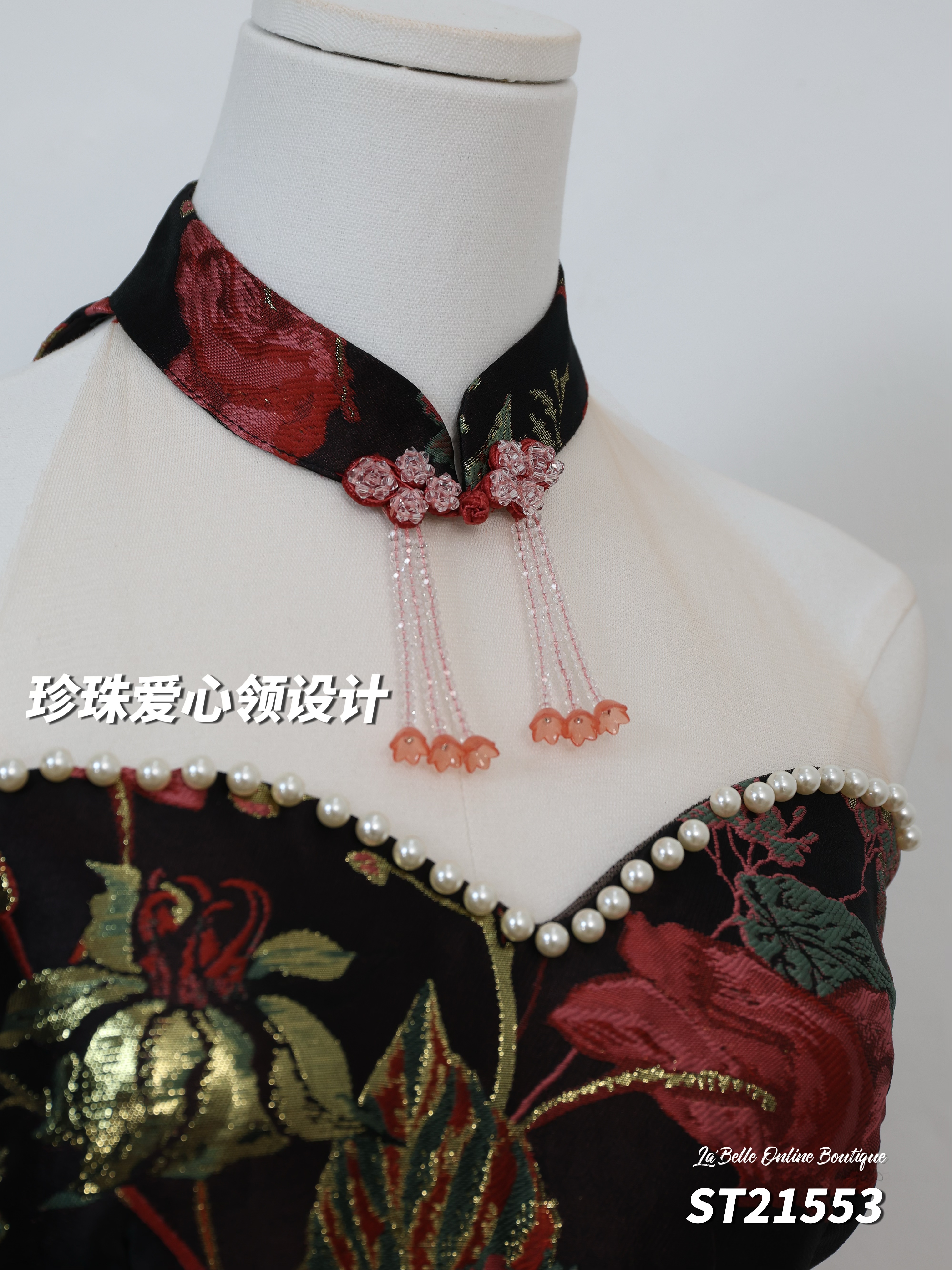 【绯色花吟】【预购PRE-ORDER】LBP 独家新年系列 改良版国风旗袍连身裙 (ST21553)