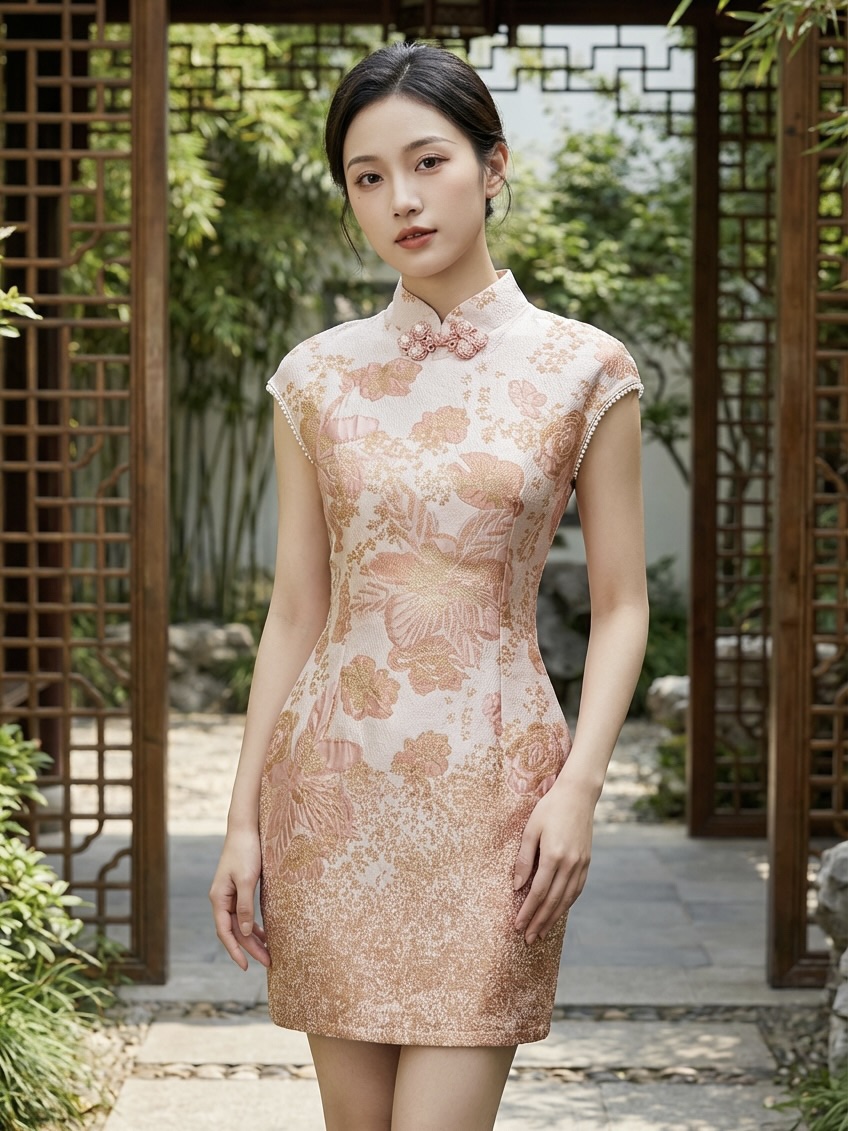 【预购PRE-ORDER】【LBP 独家新年系列】改良版袖口珍珠包边设计旗袍 (ST21596)