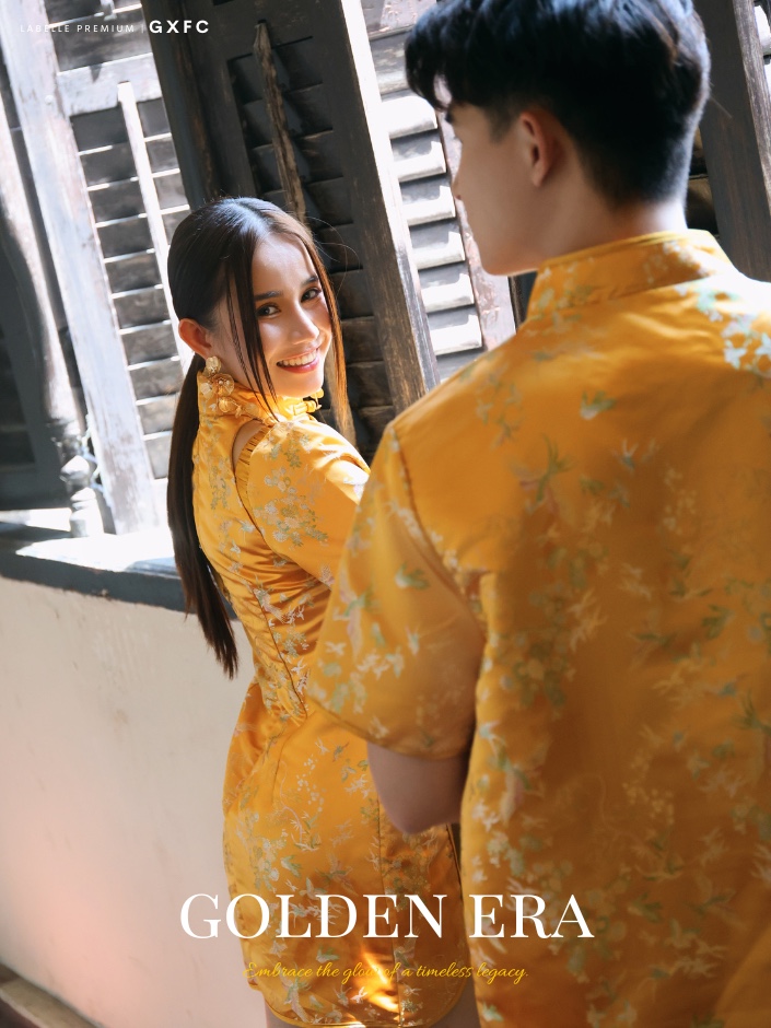 【LBP GXFC 独家新年系列-盛世年华】改良版花鸟图刺绣盘扣设计旗袍 (ST21164)-La'Belle Fashion Boutique Sdn Bhd