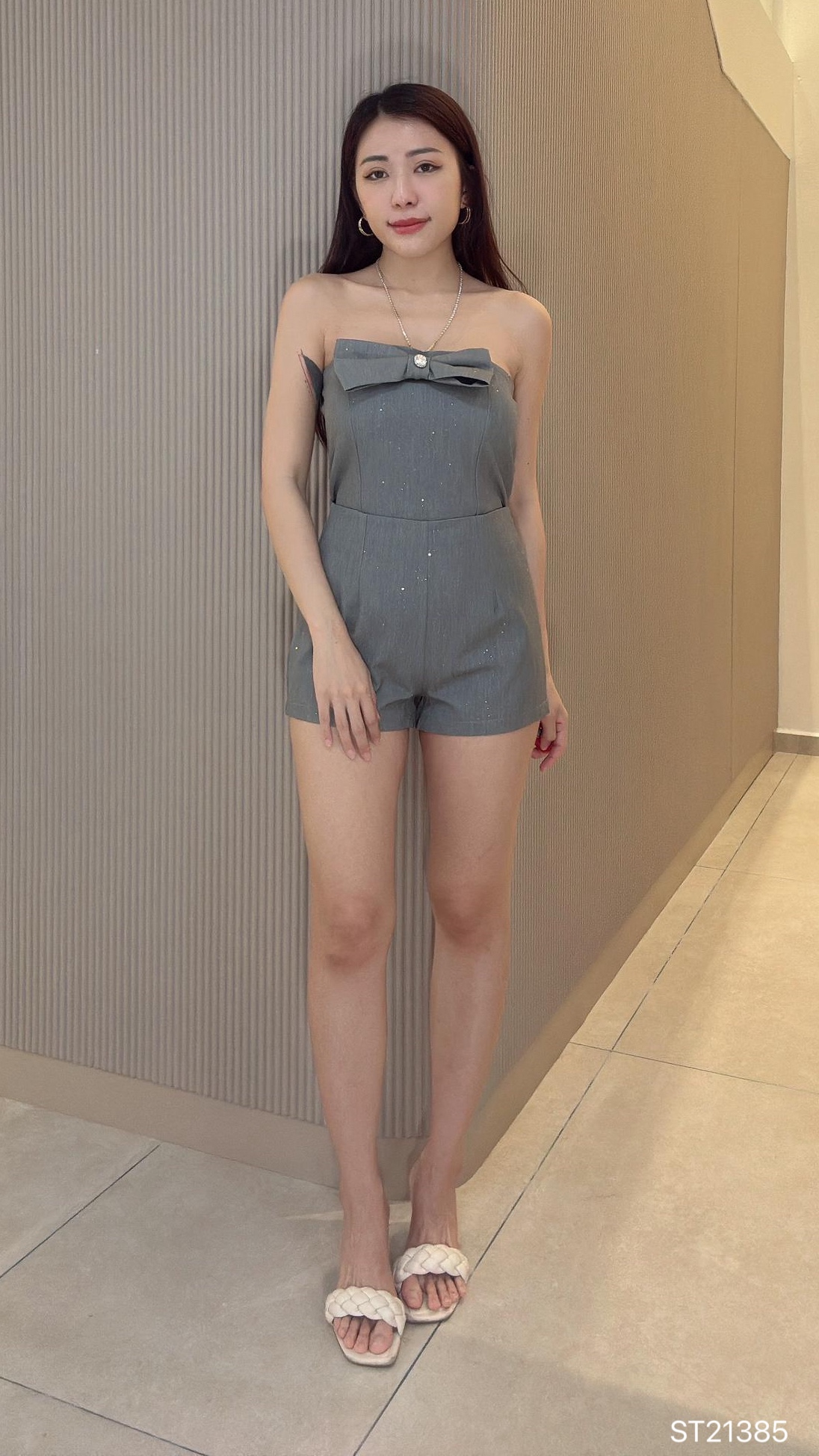 甜美名媛亮片两件套 (ST21385)