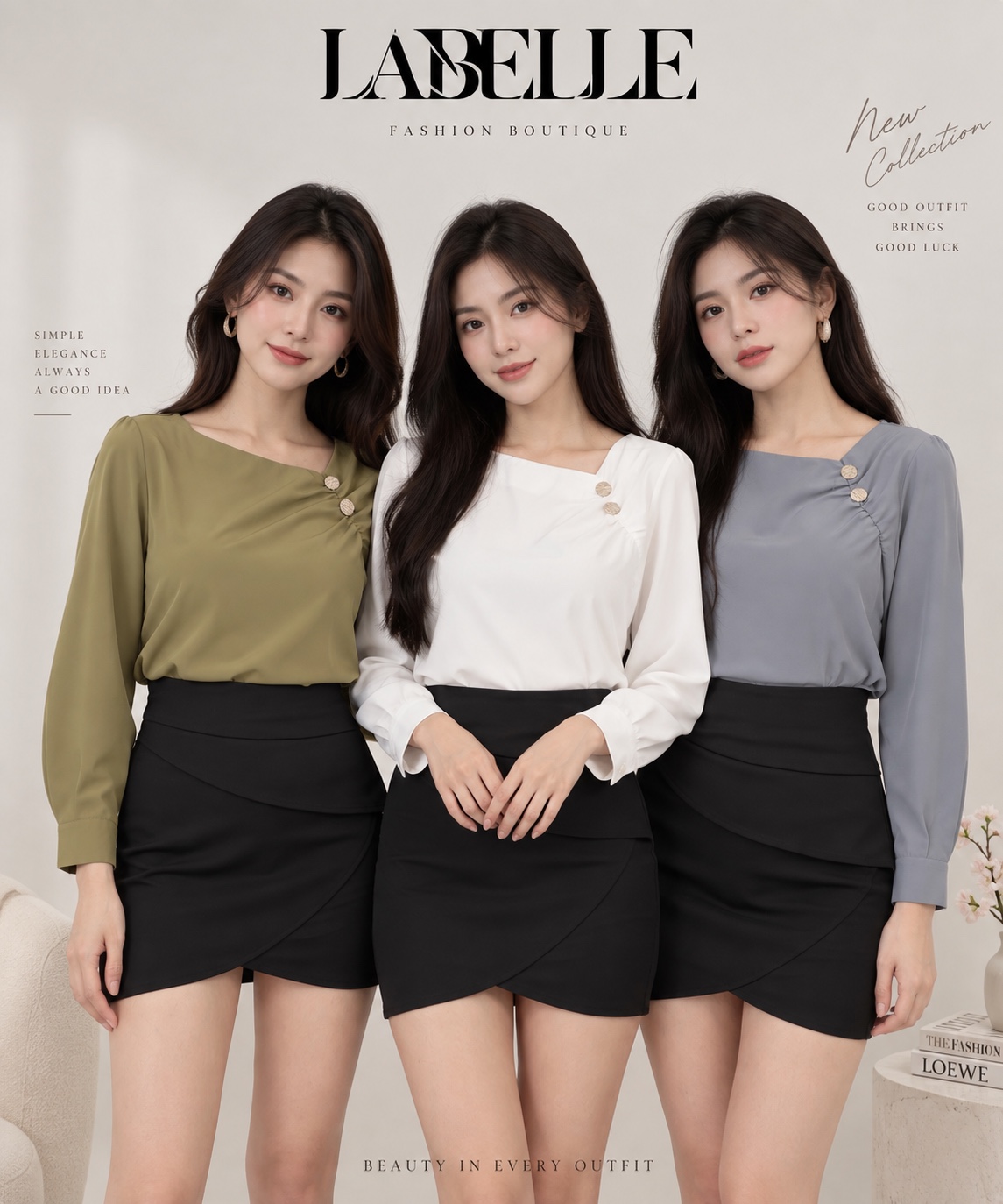 【LBP独家】气质通勤设计感长袖上衣 (T90263)-La'Belle Fashion Boutique Sdn Bhd
