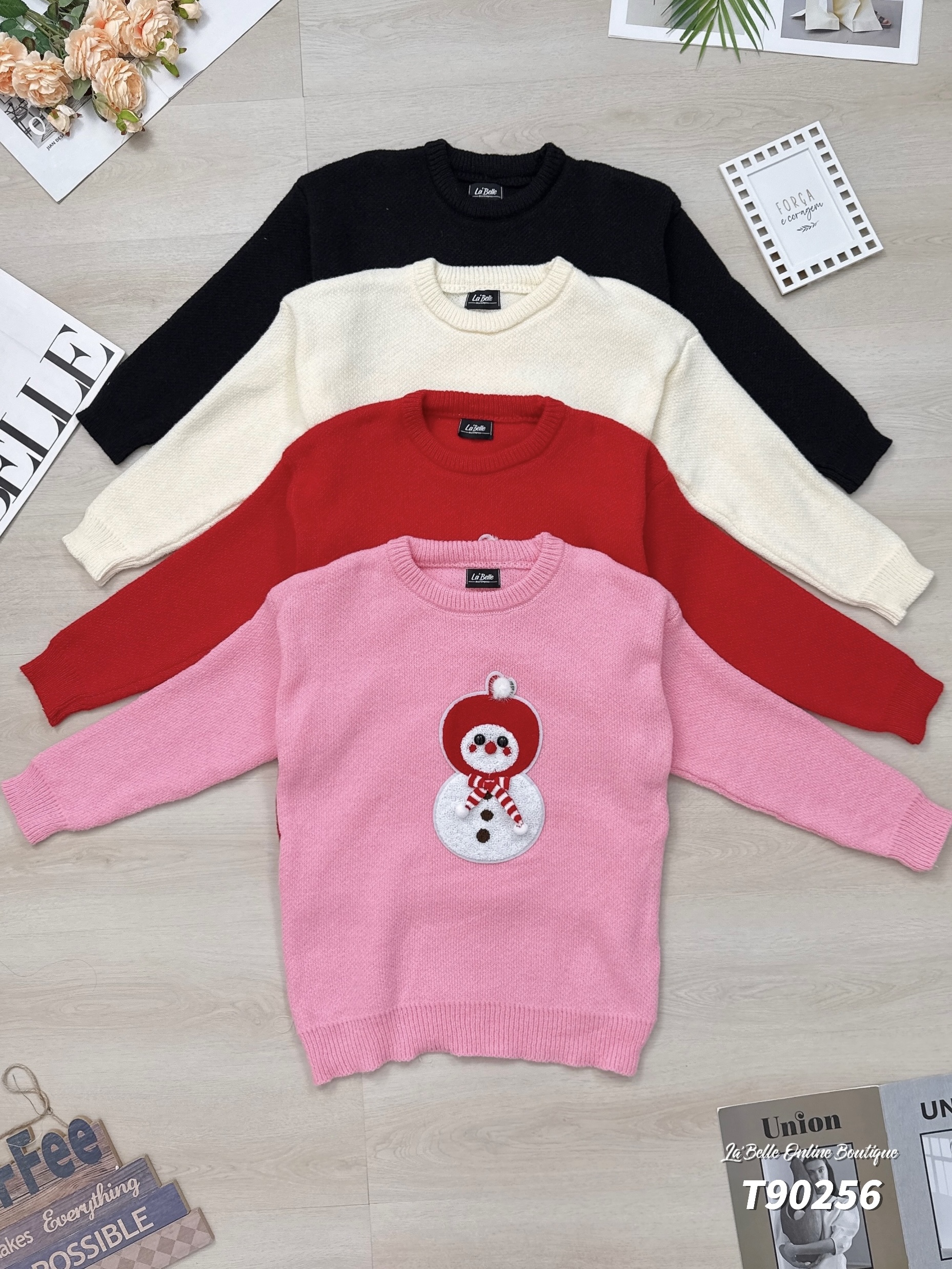 百搭立体圣诞雪人长袖上衣 (T90256)-La'Belle Fashion Boutique Sdn Bhd
