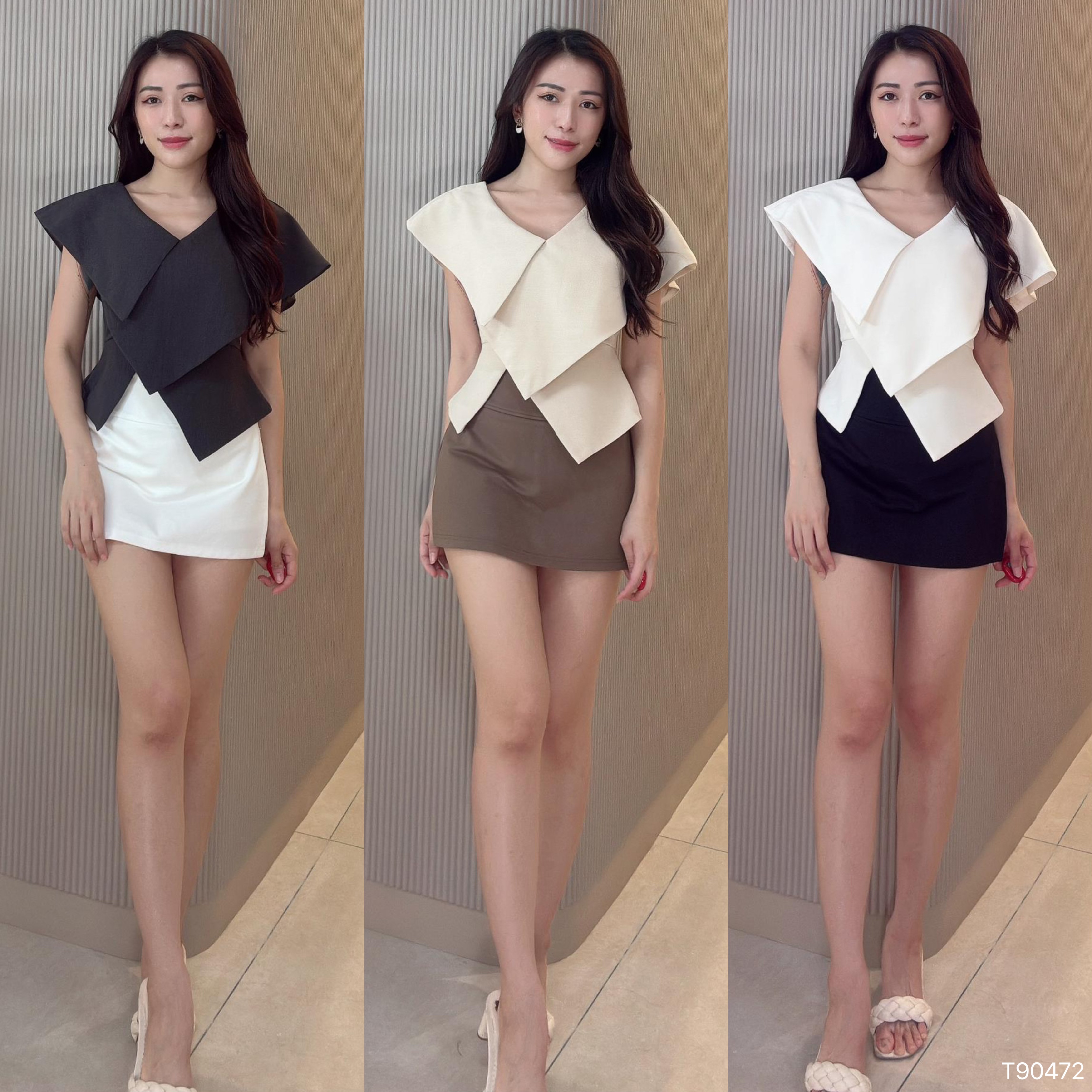 高级感不规则设计上衣 (T90472)