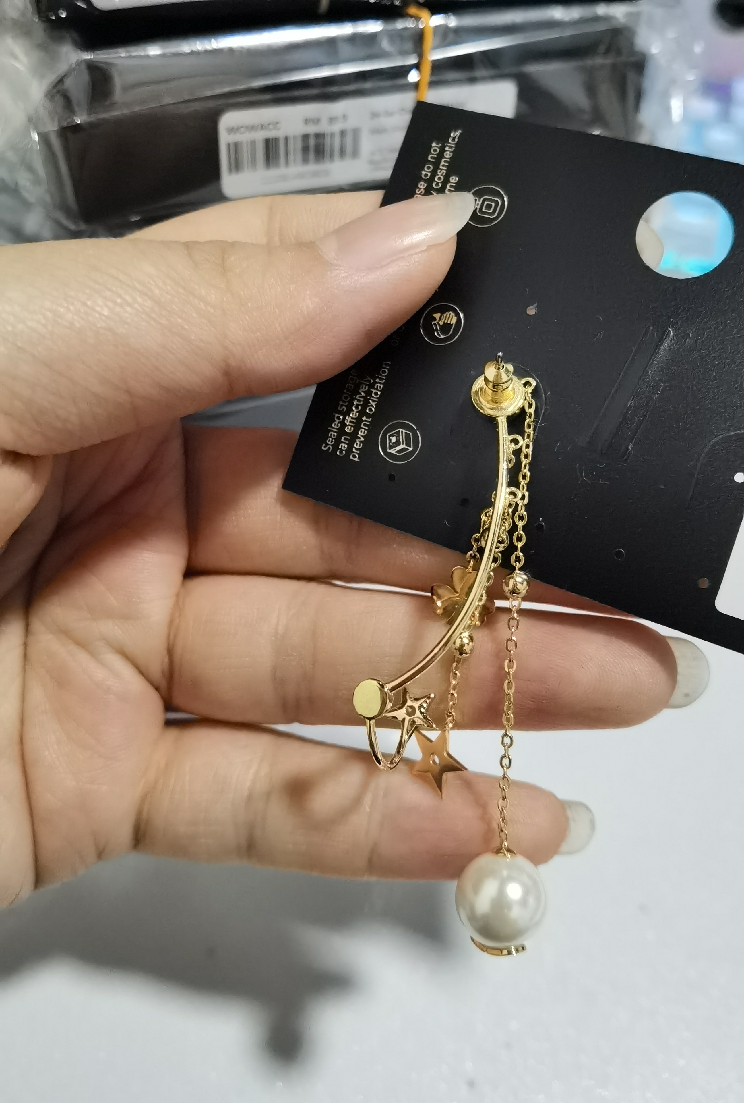 【W90211】18-Pearl earrings-BM09-La'Belle Fashion Boutique Sdn Bhd