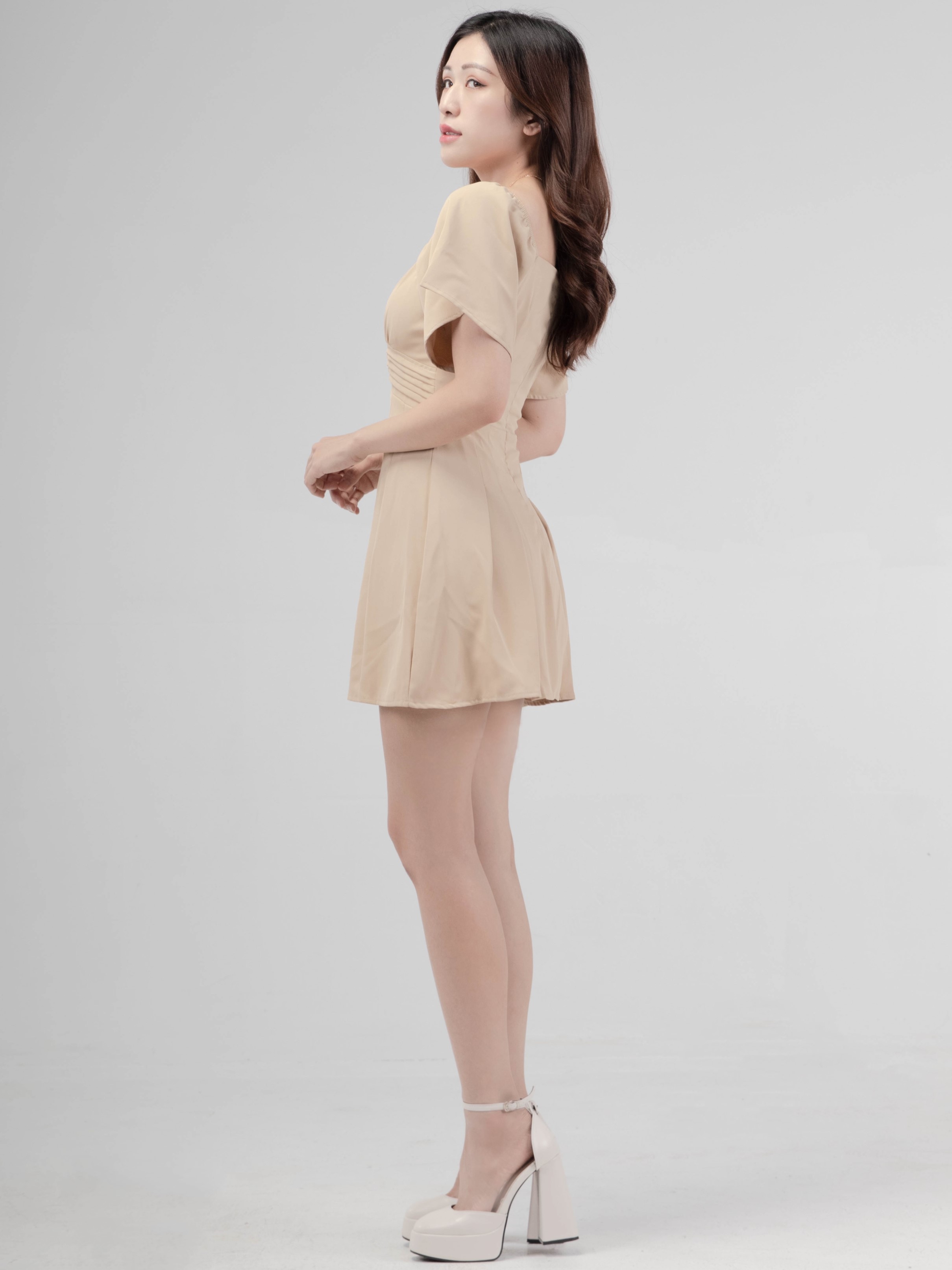 【LBP独家】法式绝美百褶设计连身裤裙（ST20545）