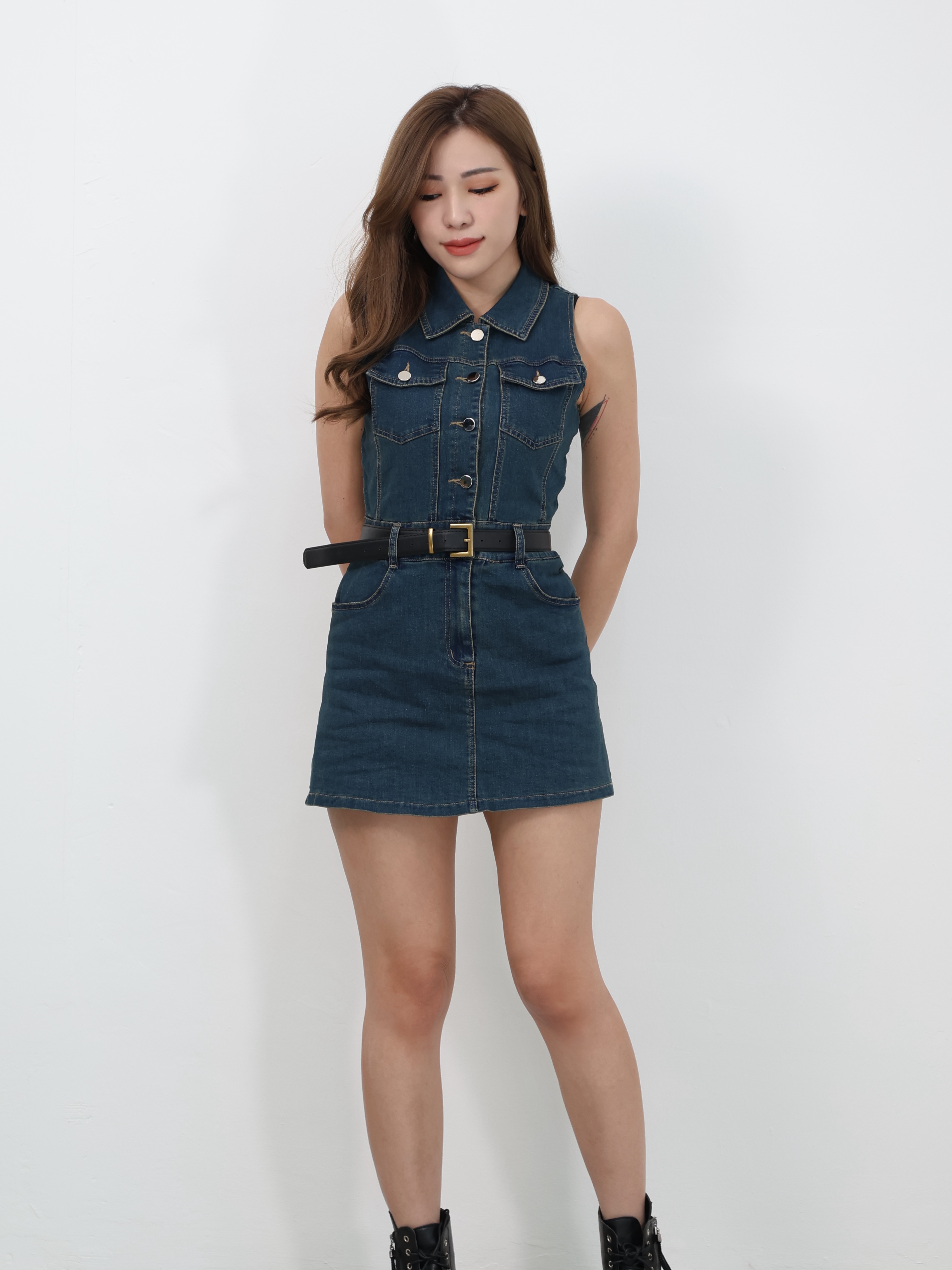 【LBP独家】港风无袖收腰连身裤裙 (ST21001)