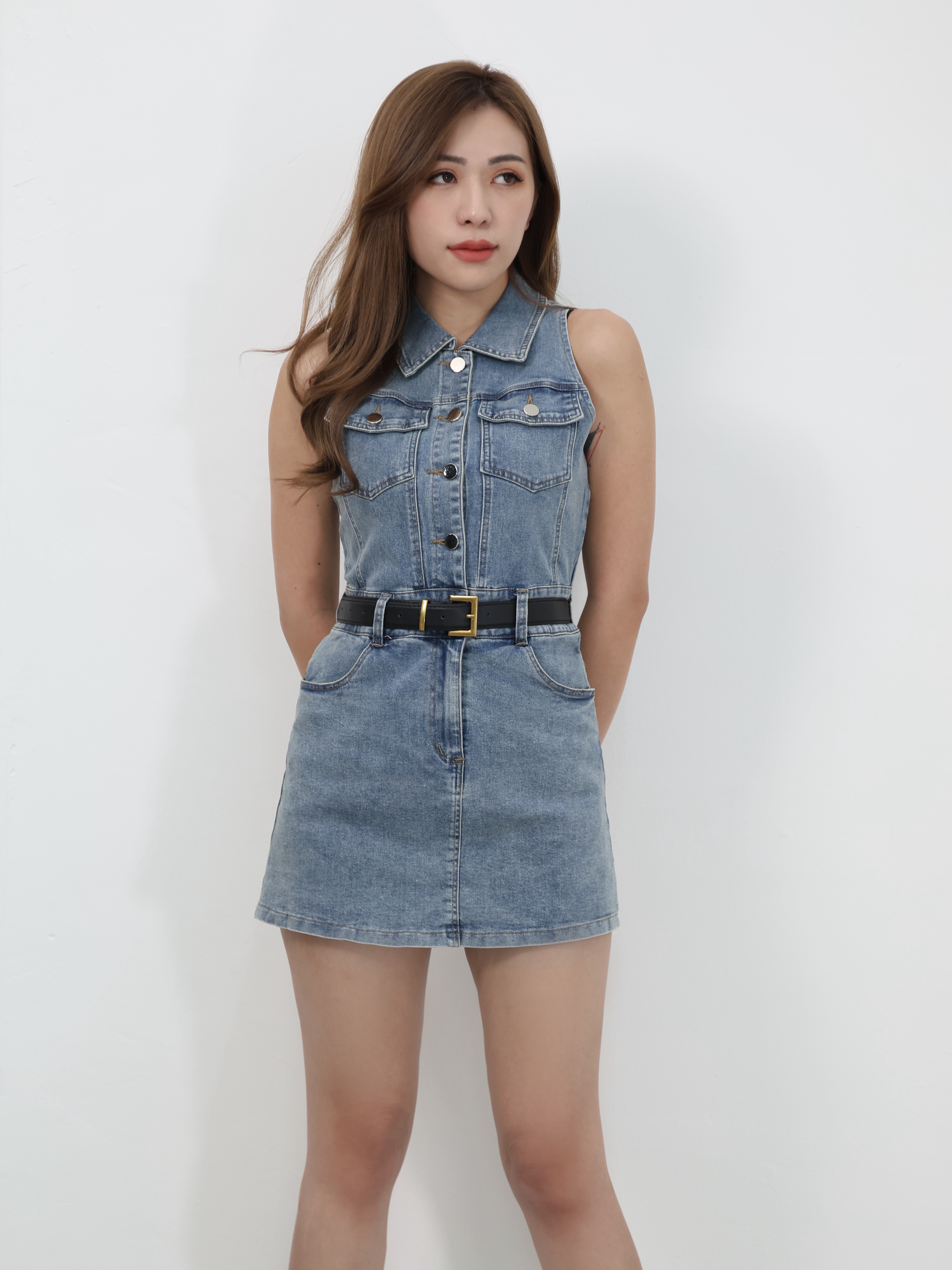 【LBP独家】港风无袖收腰连身裤裙 (ST21001)