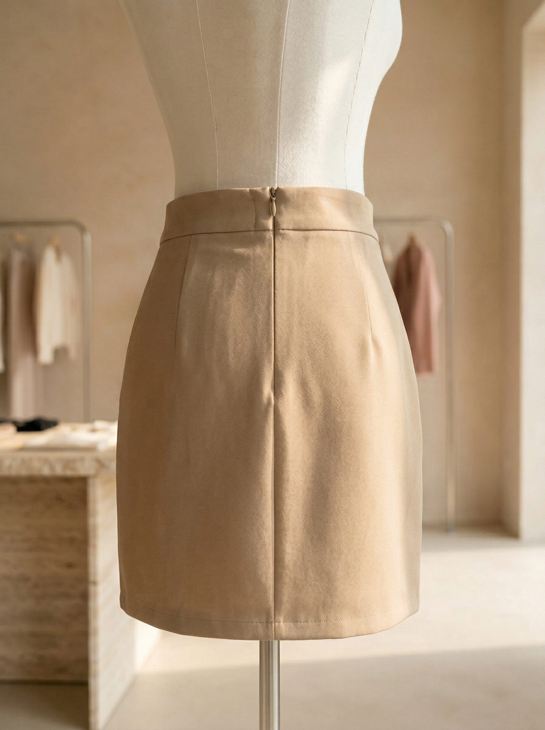 【LATTE NOON】韩系气质A字显瘦高腰包臀裙 (ST21443)