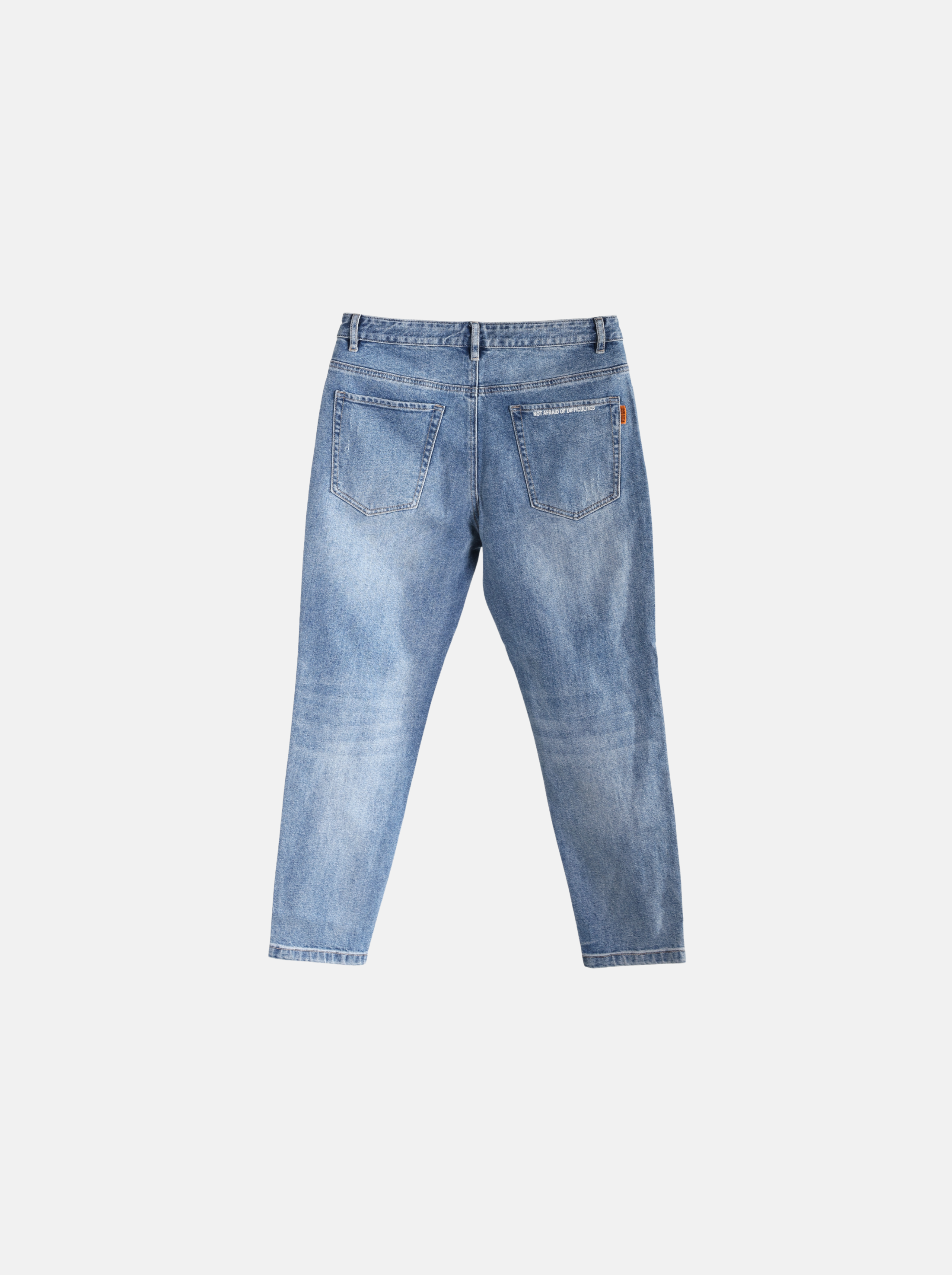 Straight Cut Men's Jeans with Distressed Ripper Design（YS30120）