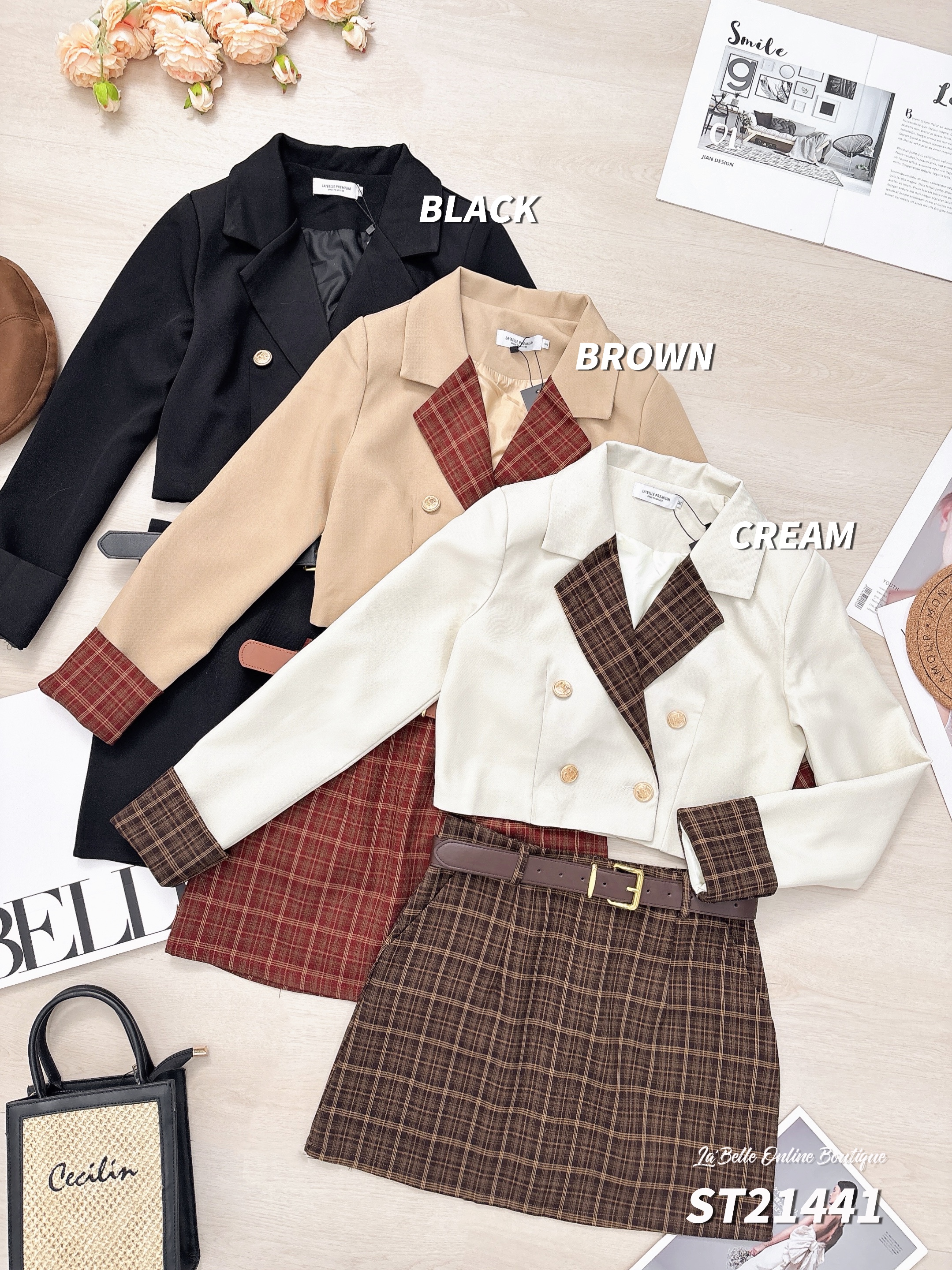 【LBP独家】时尚OL撞色两件套 (ST21441)