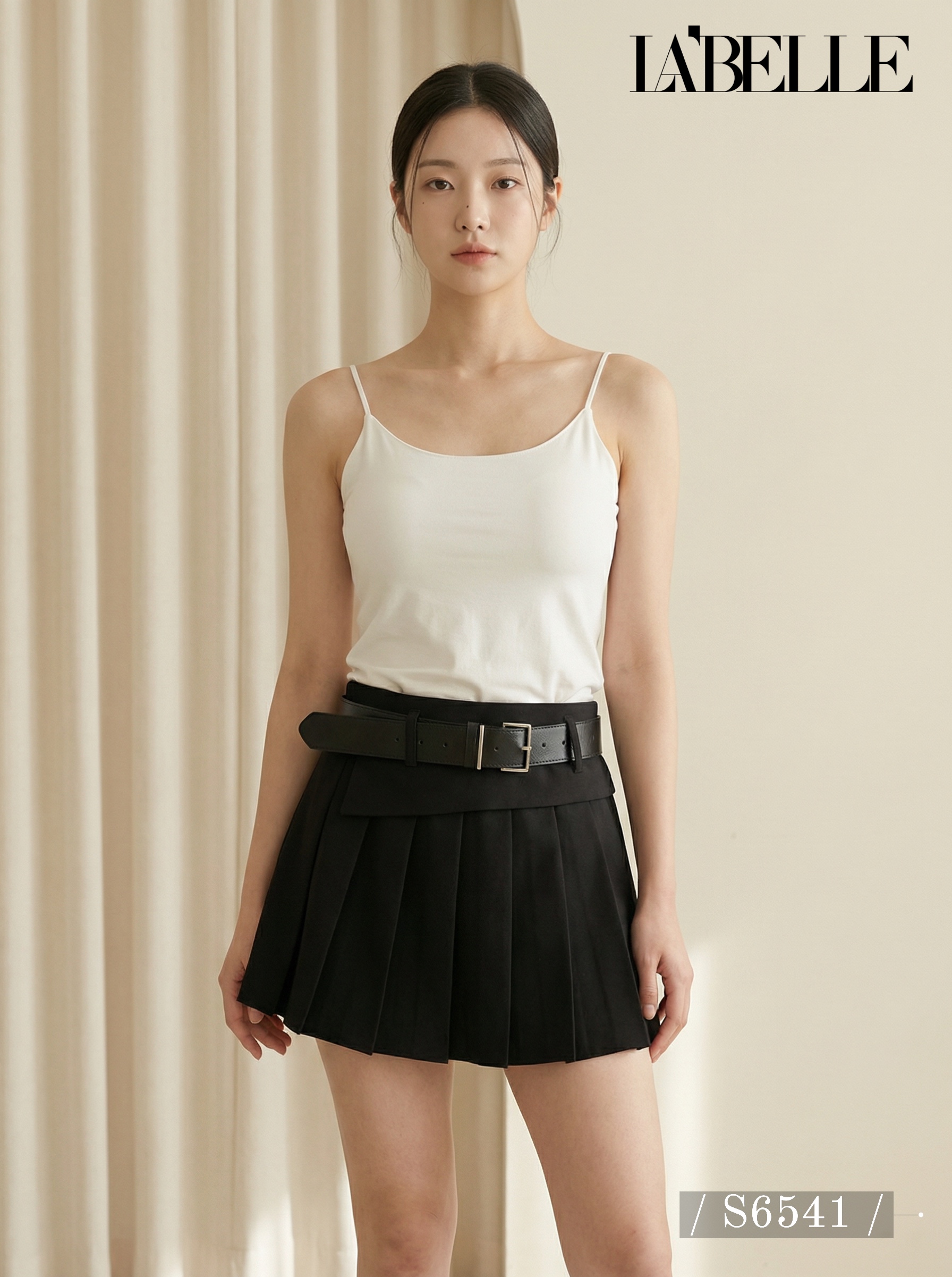 学院风A字不规则百褶高腰短裙 (S6541)