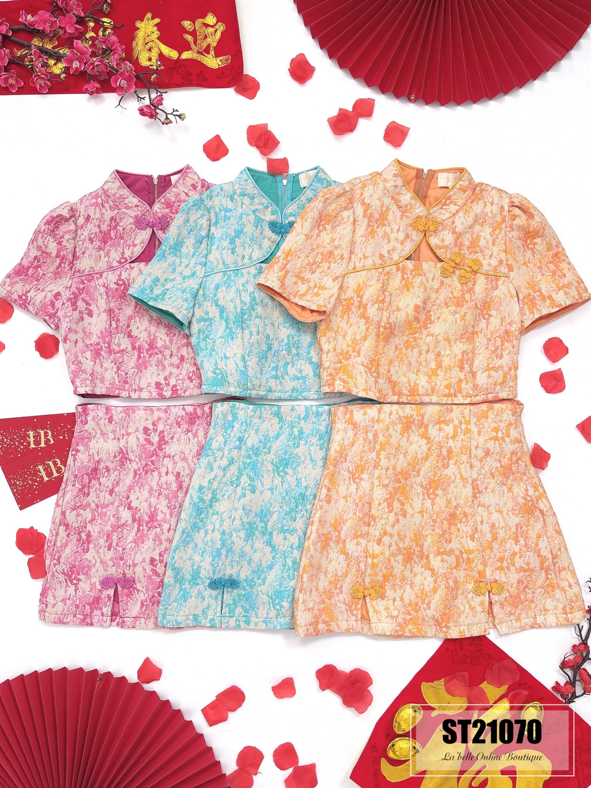 【LBP GXFC 独家新年系列】改良版旗袍两件套 (ST21070)-La'Belle Fashion Boutique Sdn Bhd