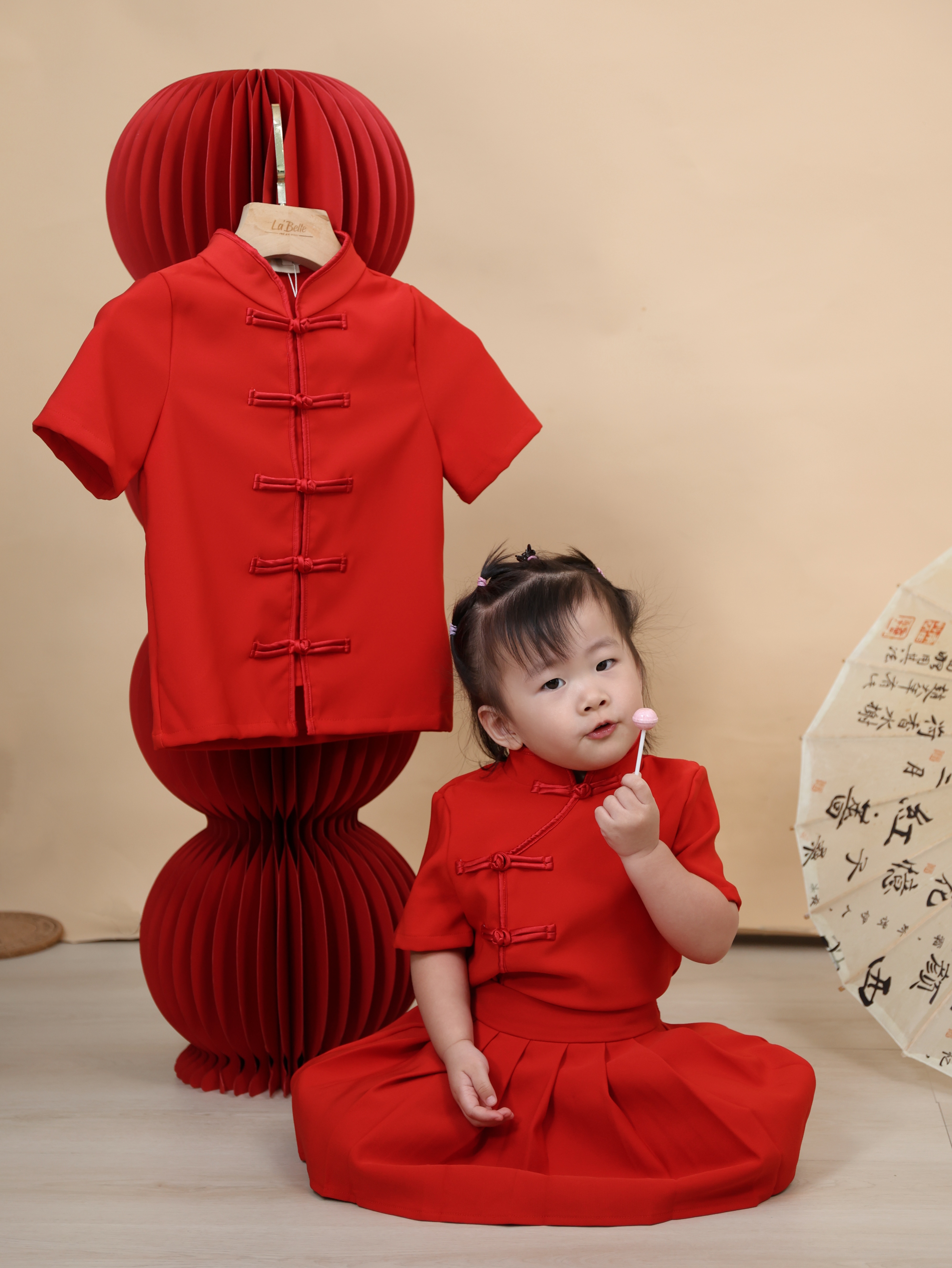 【LBP亲子系列-红运当头】简约改良版旗袍两件套【女童款】(F70129)-La'Belle Fashion Boutique Sdn Bhd