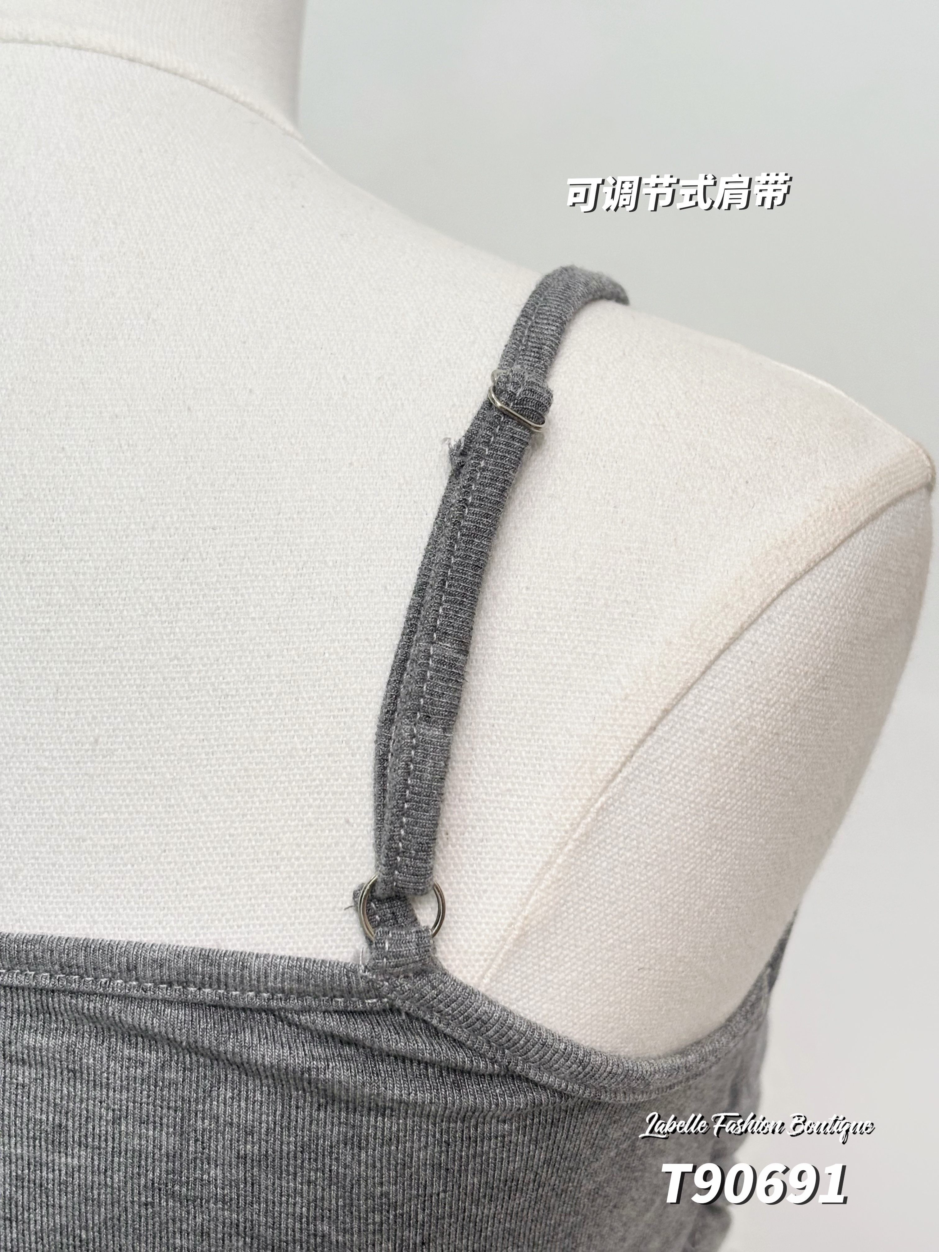 韩系蝴蝶结系带设计吊带上衣 (T90691)