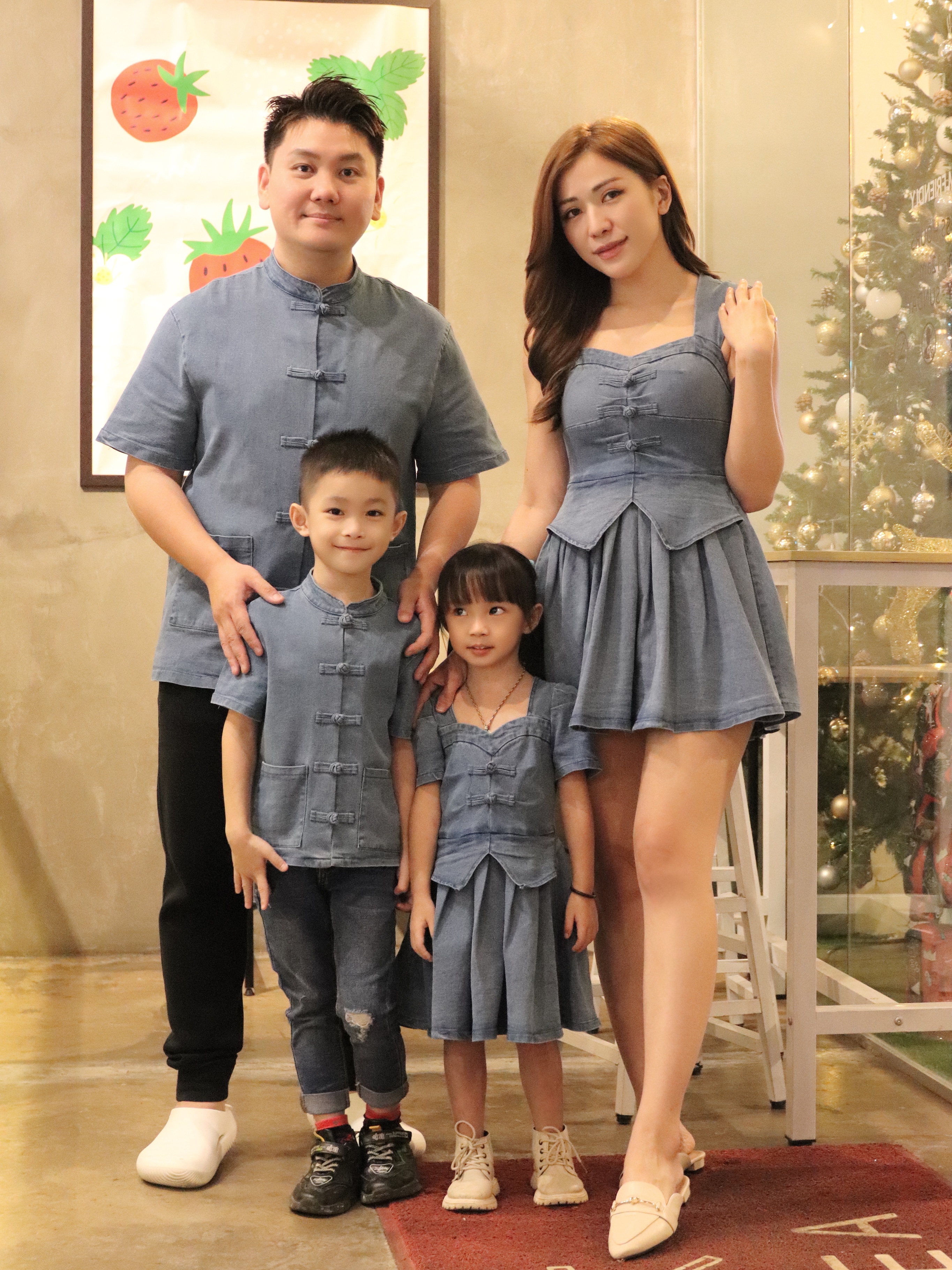 【LBP亲子系列】可爱假两件式改良版旗袍连身裤裙【女儿版】（F70121）