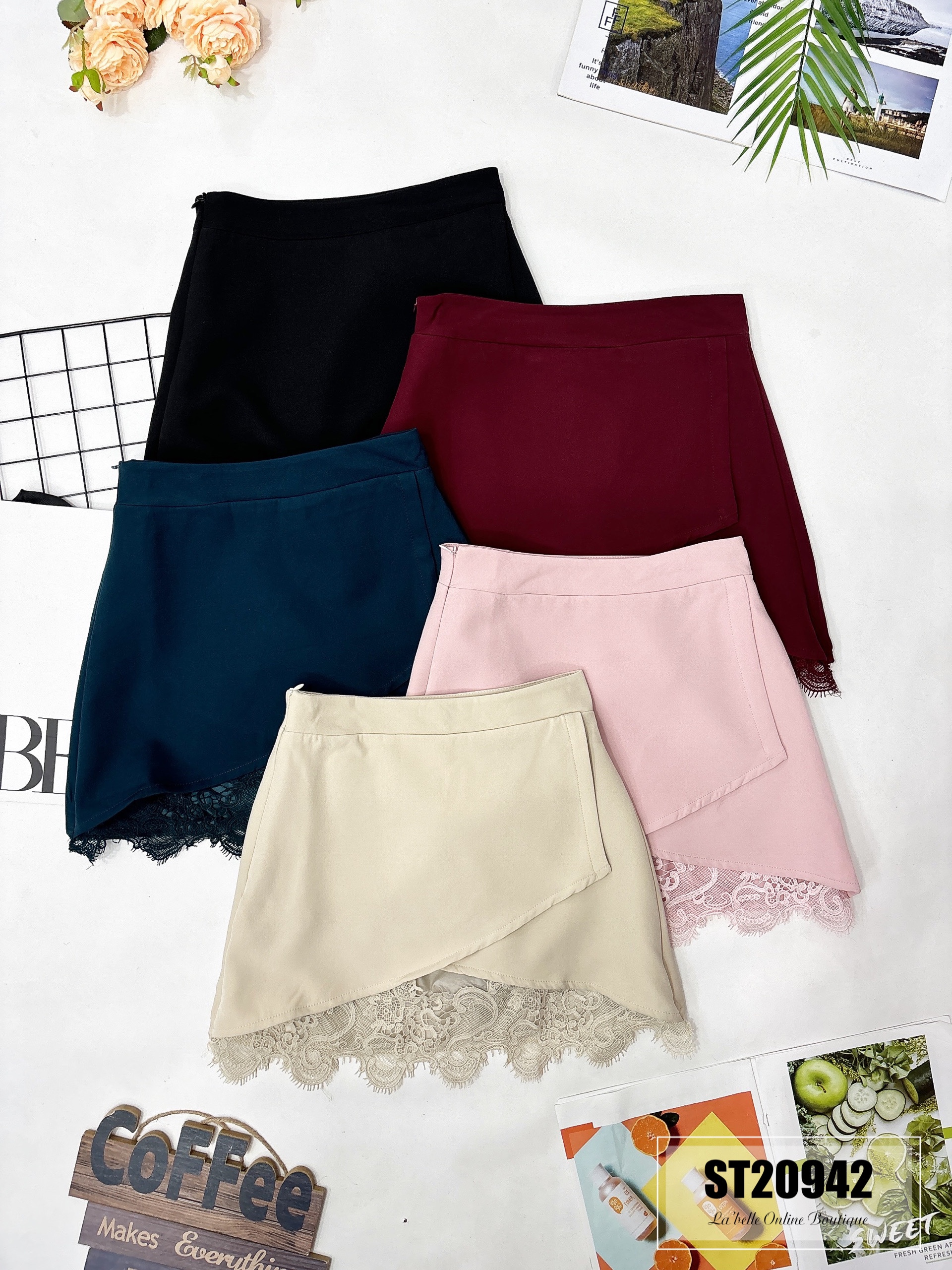 【LBP独家】复古A字不规则裤裙 (ST20942)