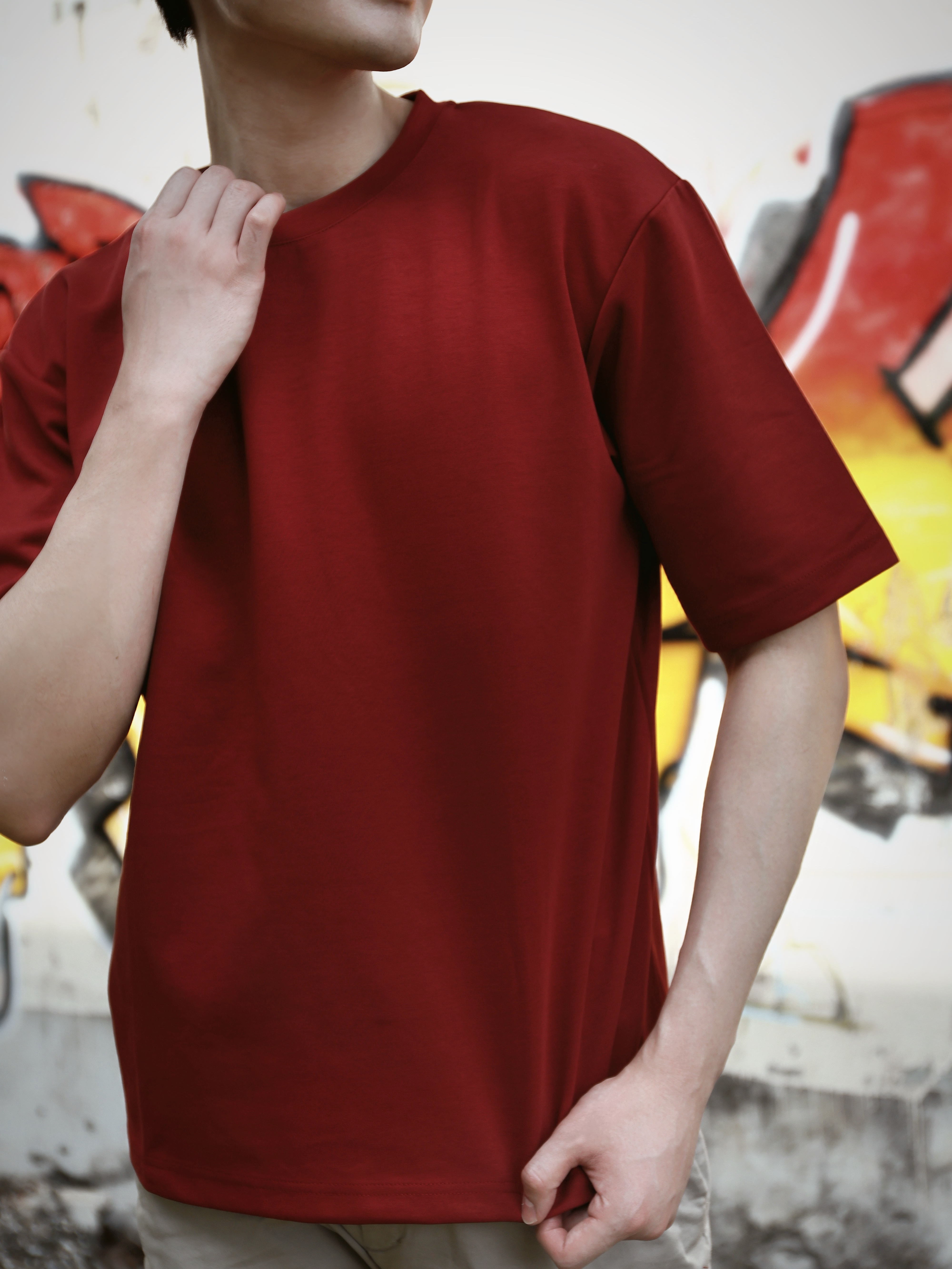 【STICKMEN】舒适圆领宽松OverSize上衣（SM100101 RED）