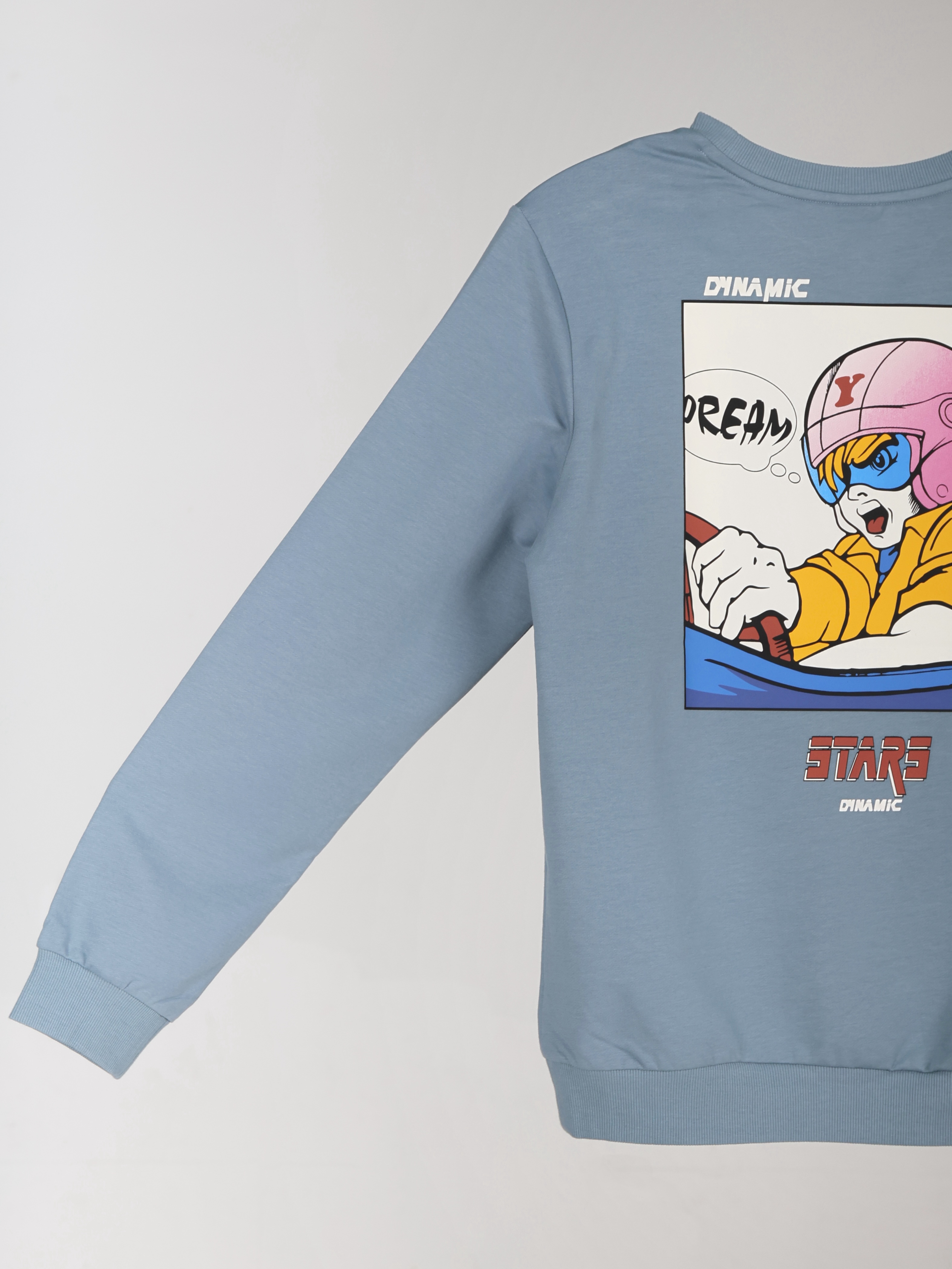 Oversized Solid Colour Men's Sweatshirt with "DYNAMIC" Slogan(YS30112)