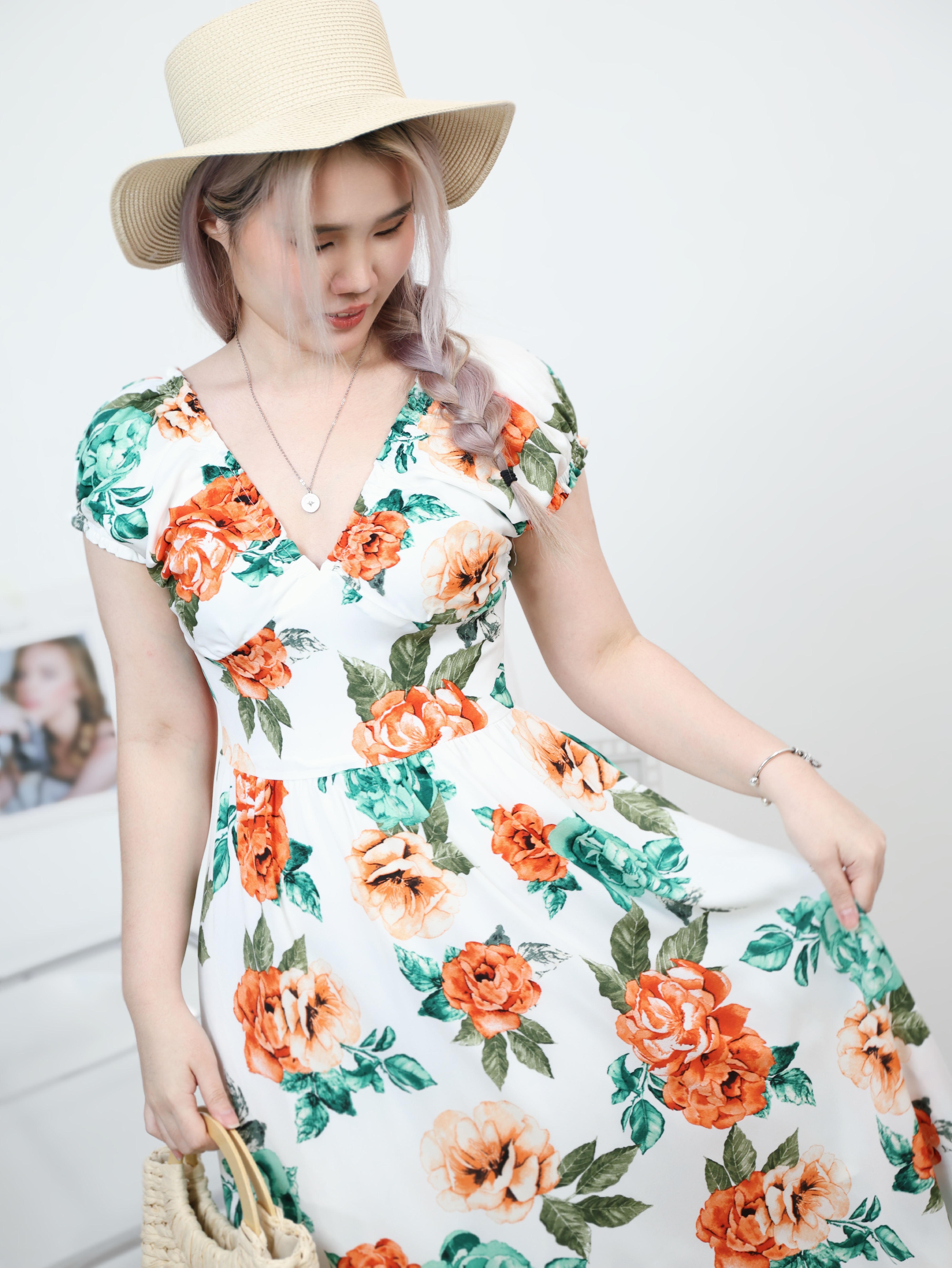 度假风两穿设计大裙摆印花连身裙 (ST21124) - 特价-La'Belle Fashion Boutique Sdn Bhd