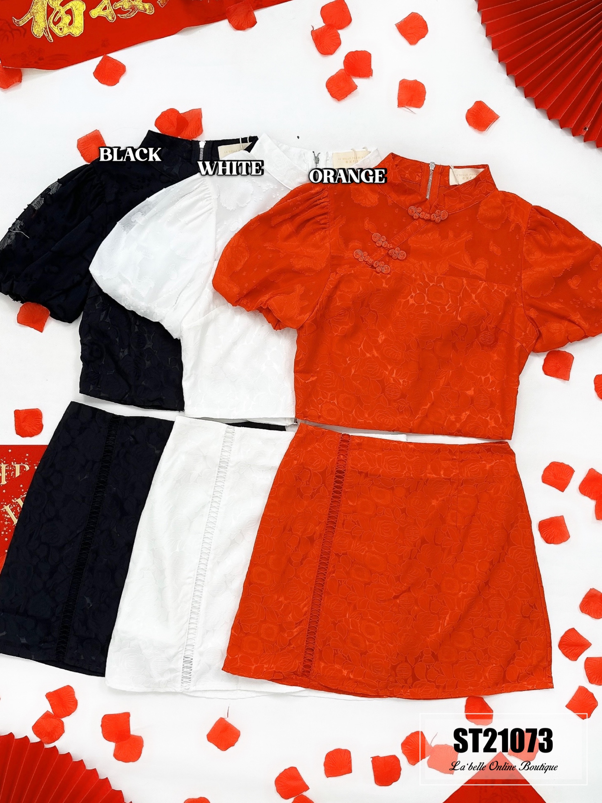 【LBP GXFC 独家新年系列】高级感改良版旗袍两件套 (ST21073)-La'Belle Fashion Boutique Sdn Bhd