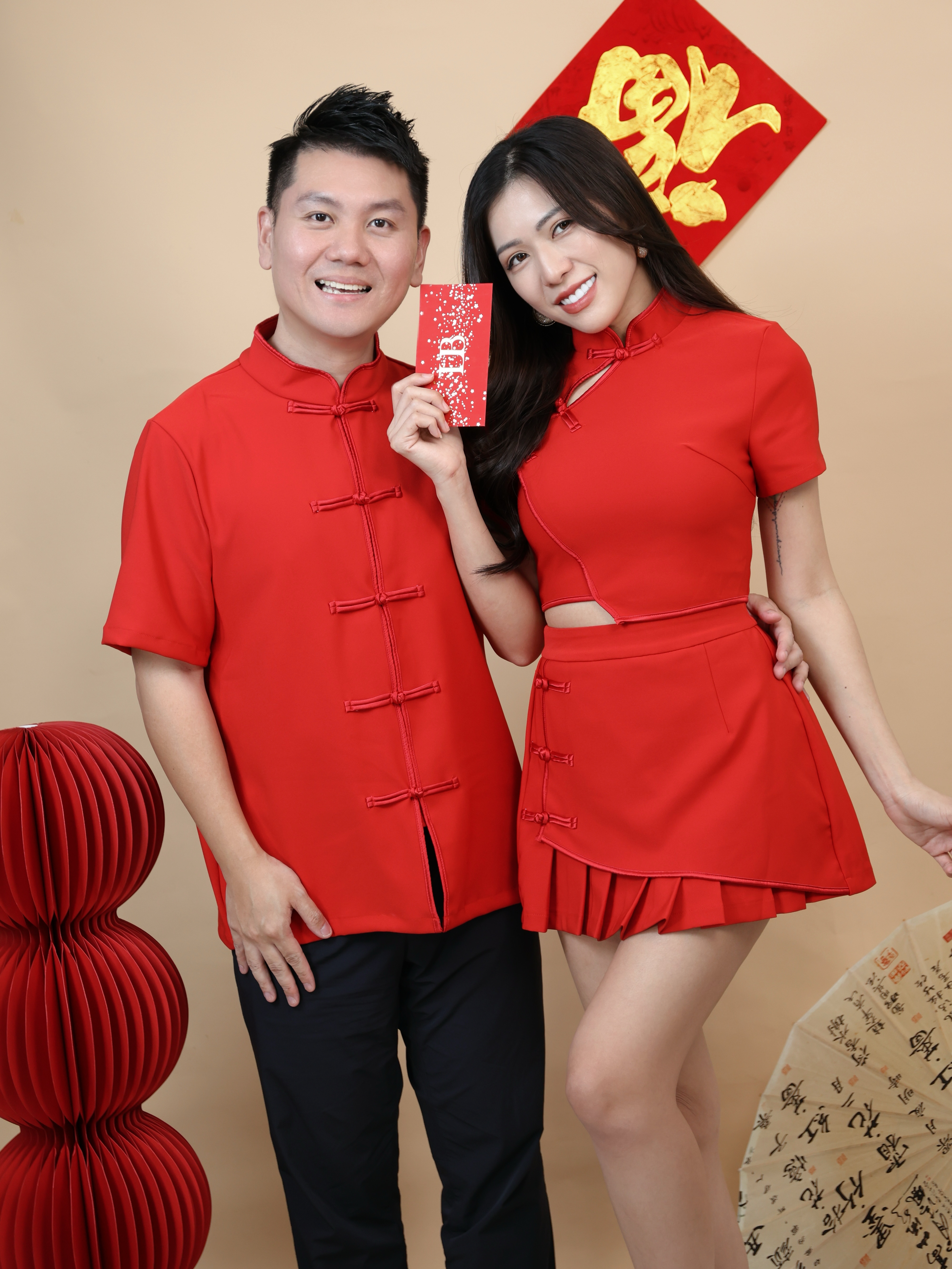 【LBP亲子系列-红运当头】时尚新中式旗袍两件套【妈妈款】(F70127)-La'Belle Fashion Boutique Sdn Bhd