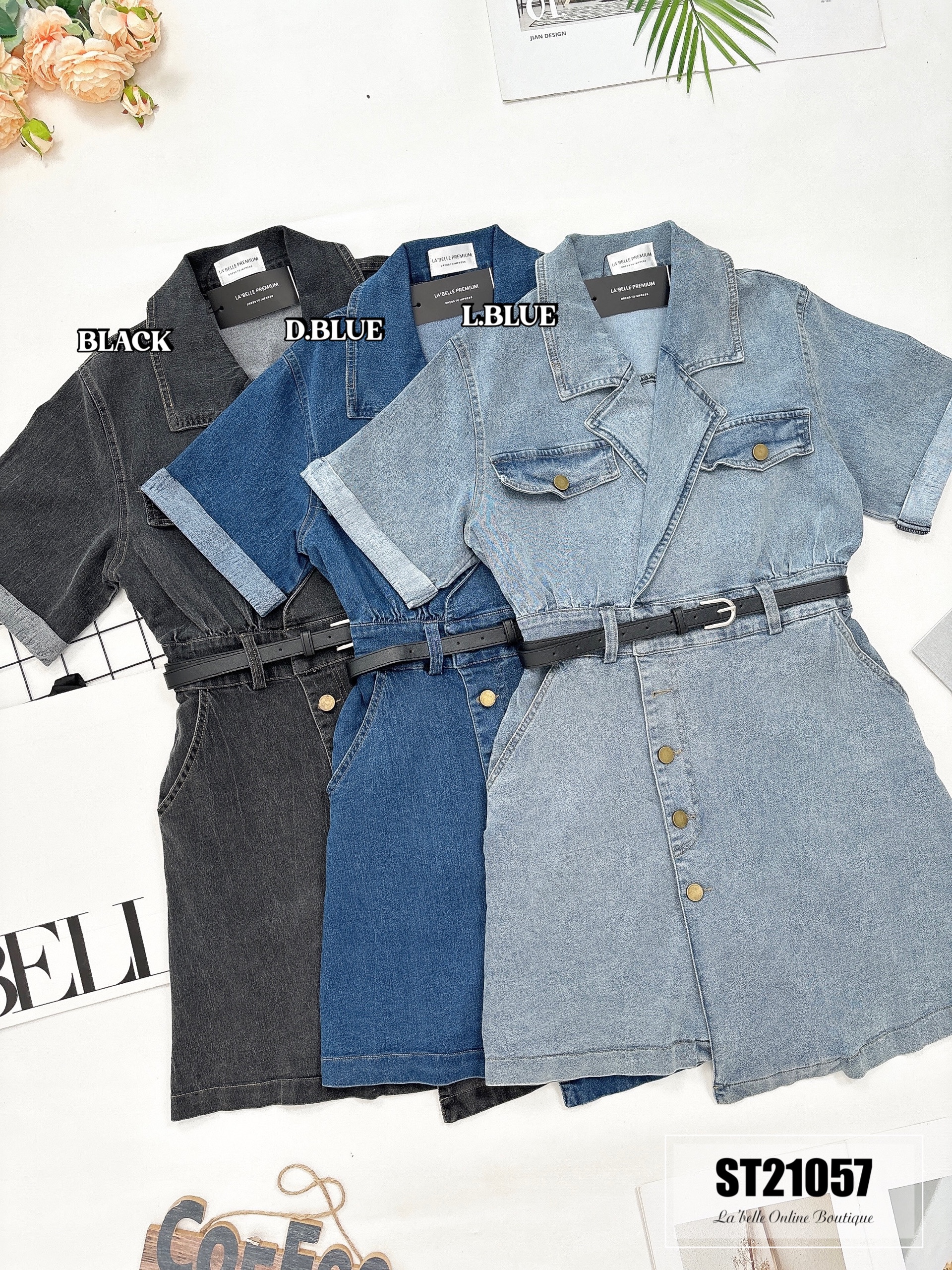 【LBP独家】港风复古显瘦版连身裙（ST21057）- 特价-La'Belle Fashion Boutique Sdn Bhd