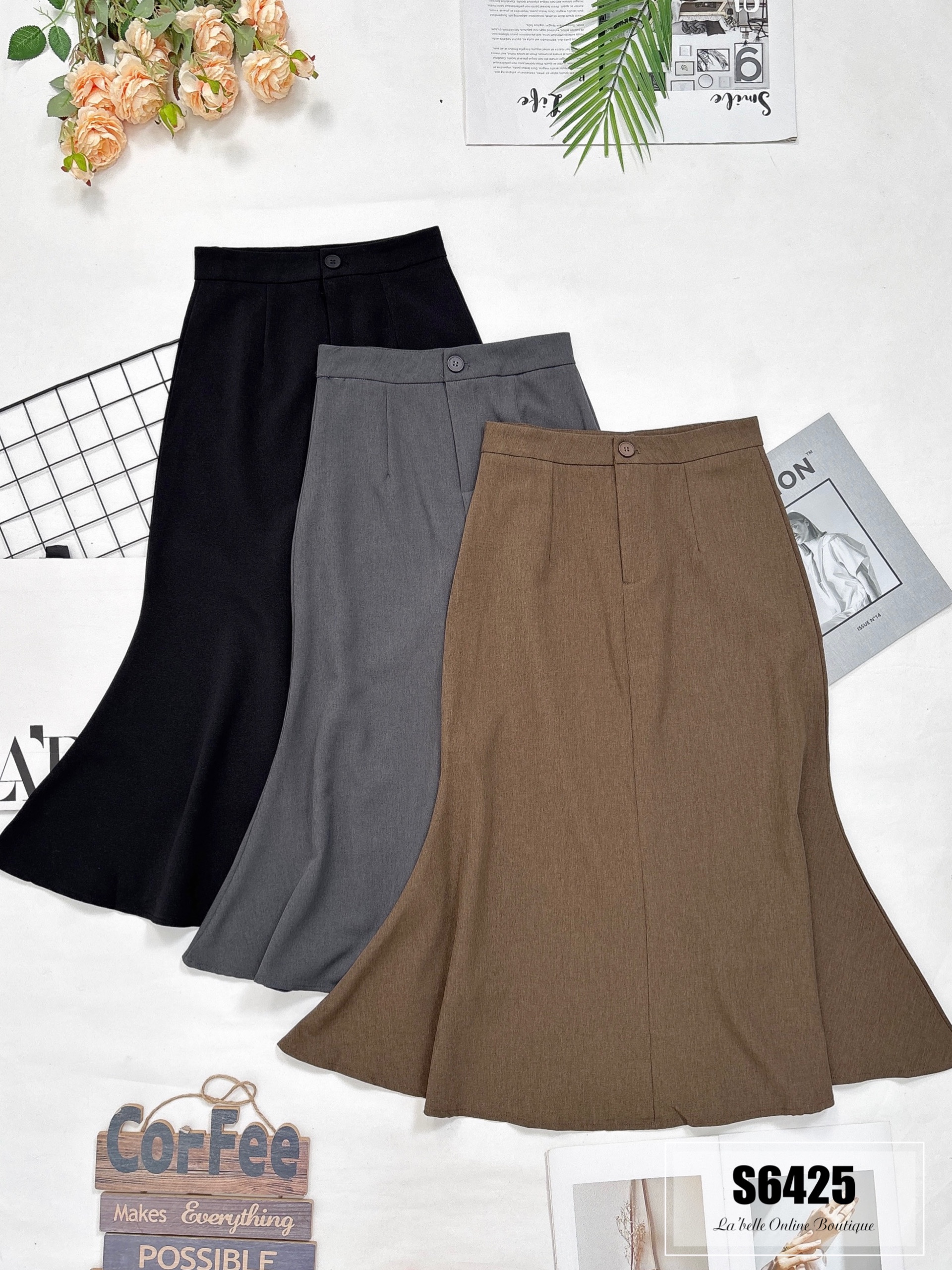 修身鱼尾设计高腰半身裙 (S6425) - 特价-La'Belle Fashion Boutique Sdn Bhd