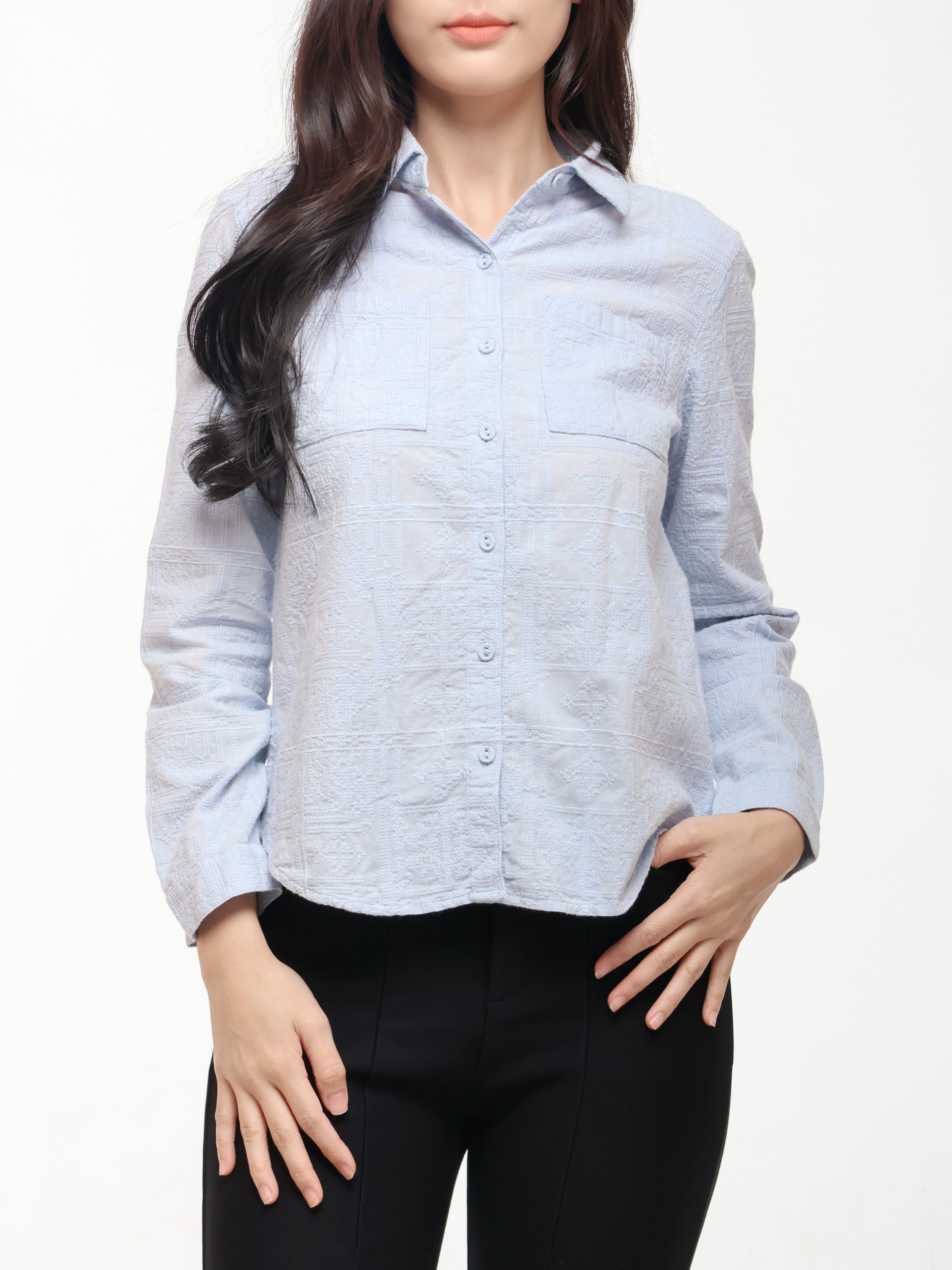 Women's Collared Button Up Shirt  (YS30119)