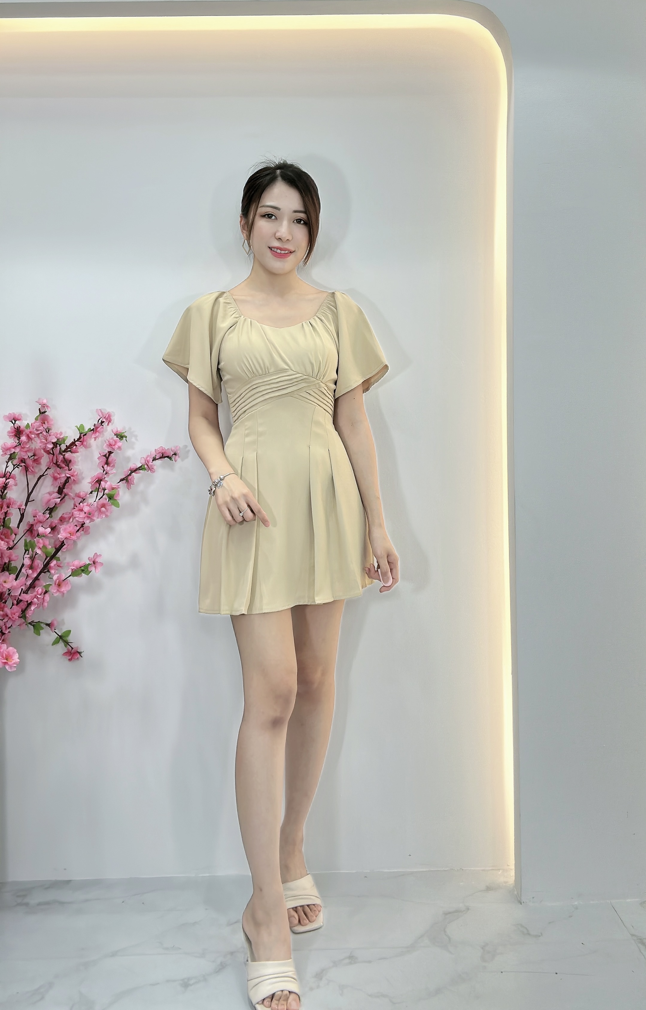 【LBP独家】法式绝美百褶设计连身裤裙（ST20545）