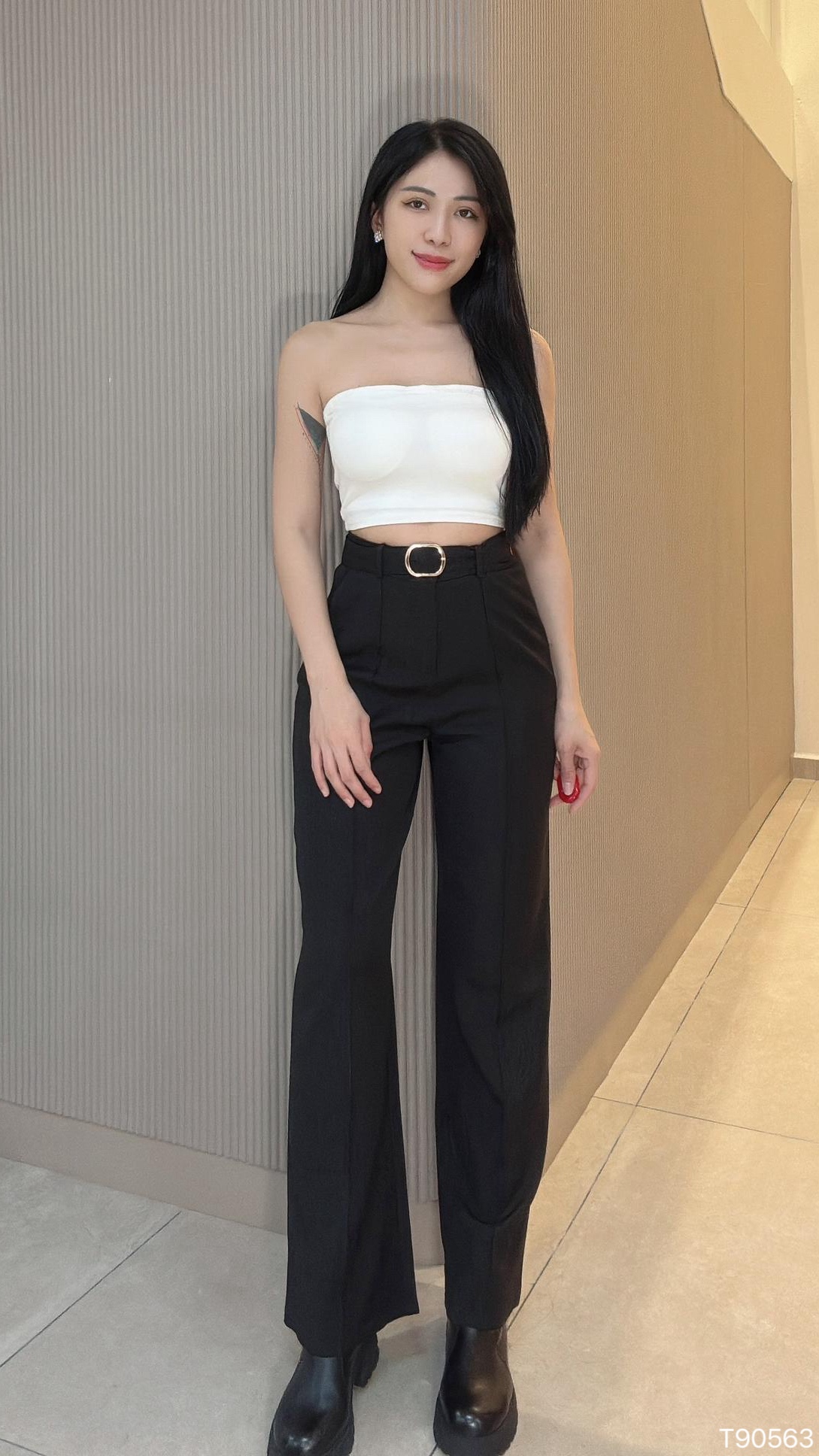 百搭辣妹纯色抹胸上衣/内搭 (T90563)