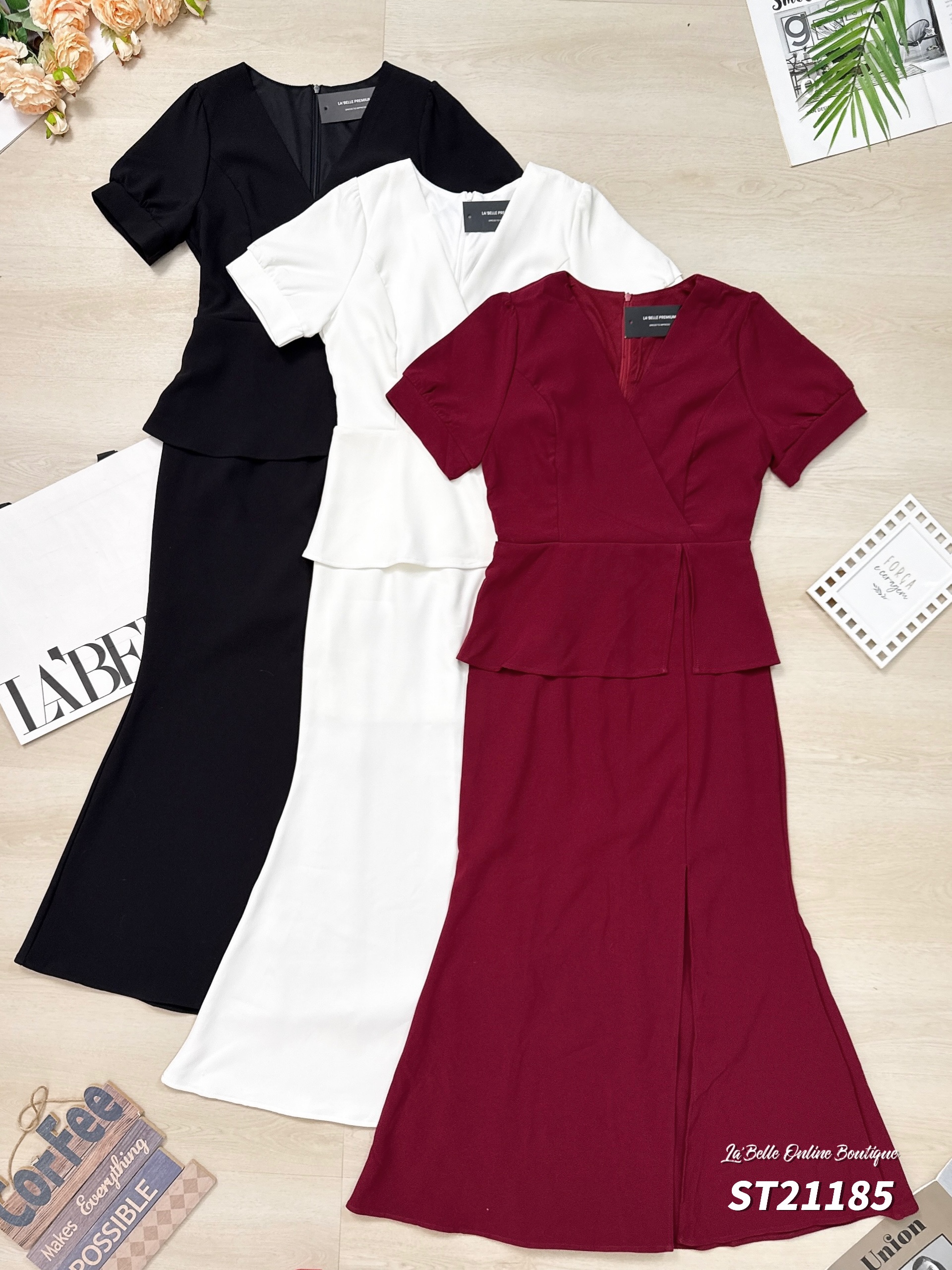 高端假两件鱼尾连身裙 (ST21185) - 特价 【不接受更换】-La'Belle Fashion Boutique Sdn Bhd