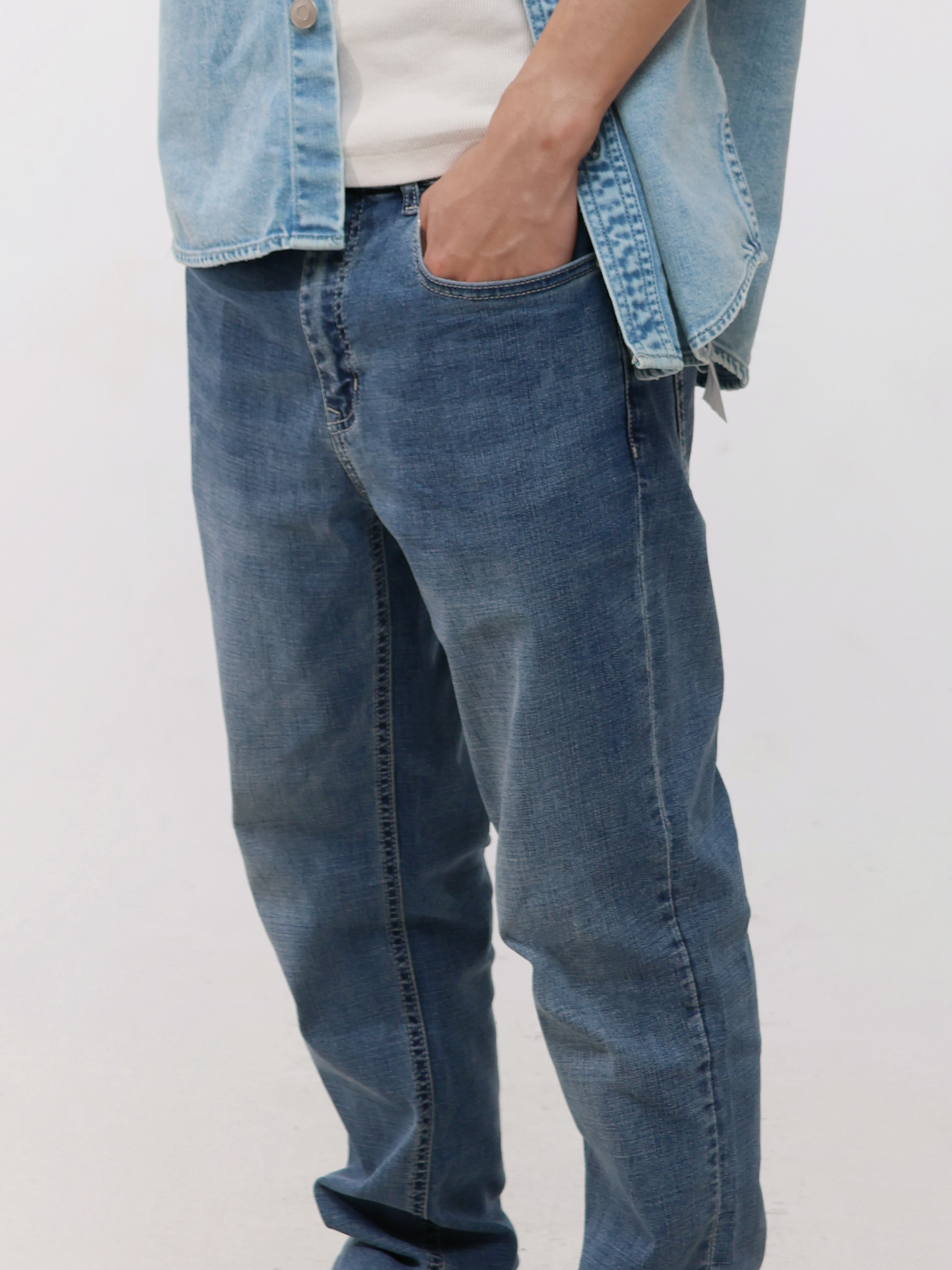 Basic Denim Men's Jeans with "COURAGE" Print（YS30123）