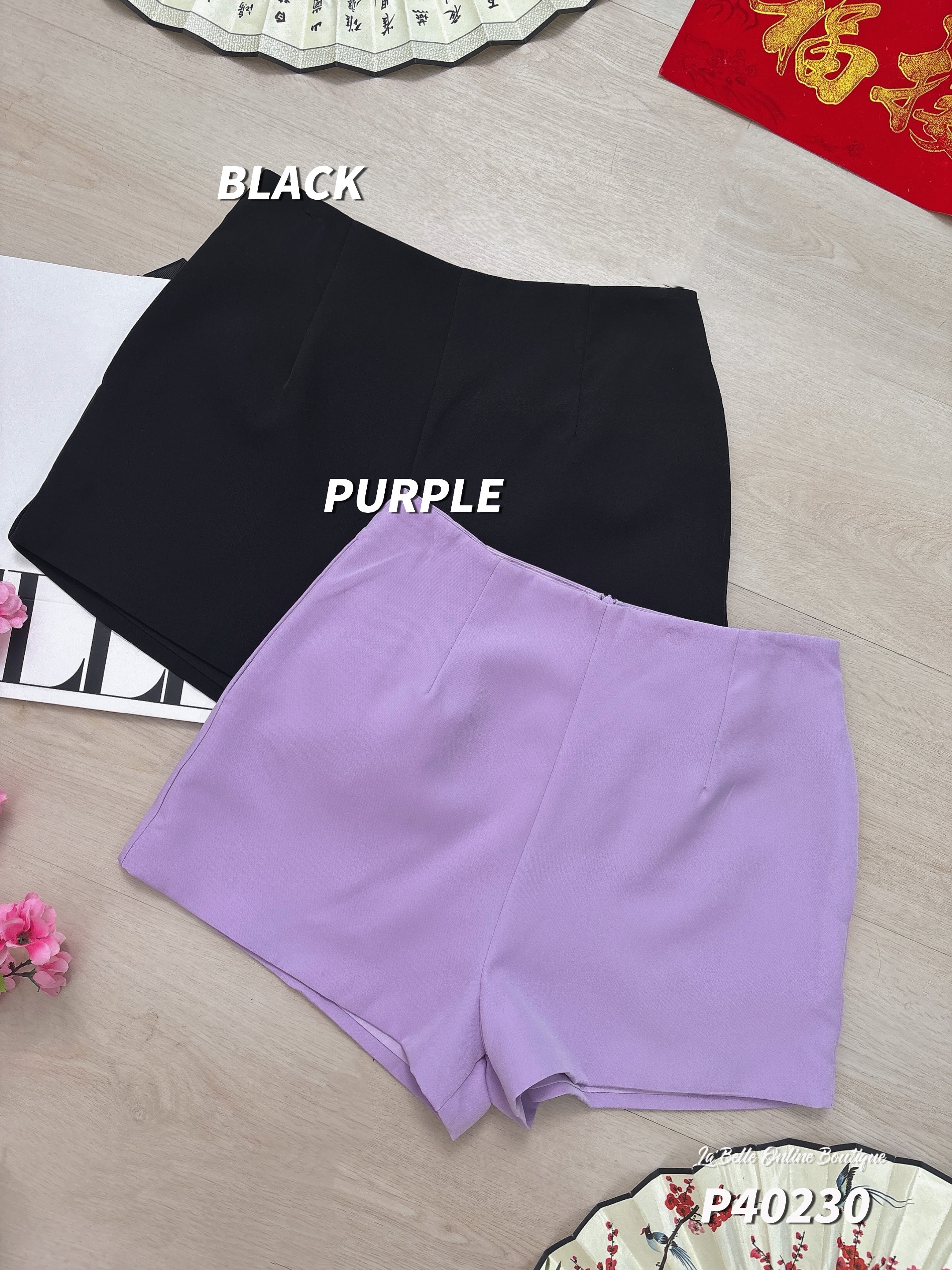 【LBP独家】百搭A字阔腿高腰短裤 (P40230)