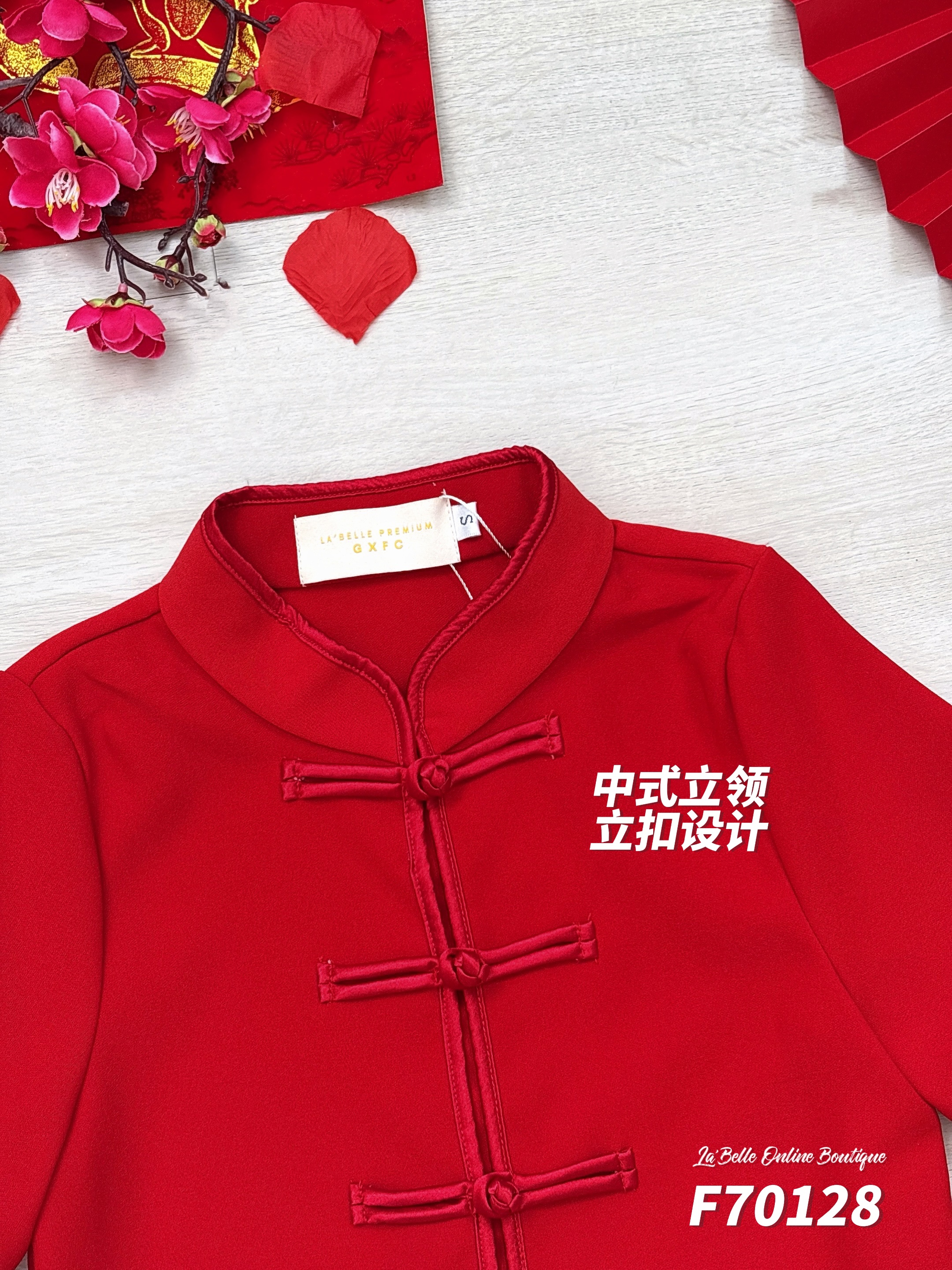 【LBP亲子系列-红运当头】复古中式立领盘扣唐装上衣 / 外套【男童款】(F70128)-La'Belle Fashion Boutique Sdn Bhd