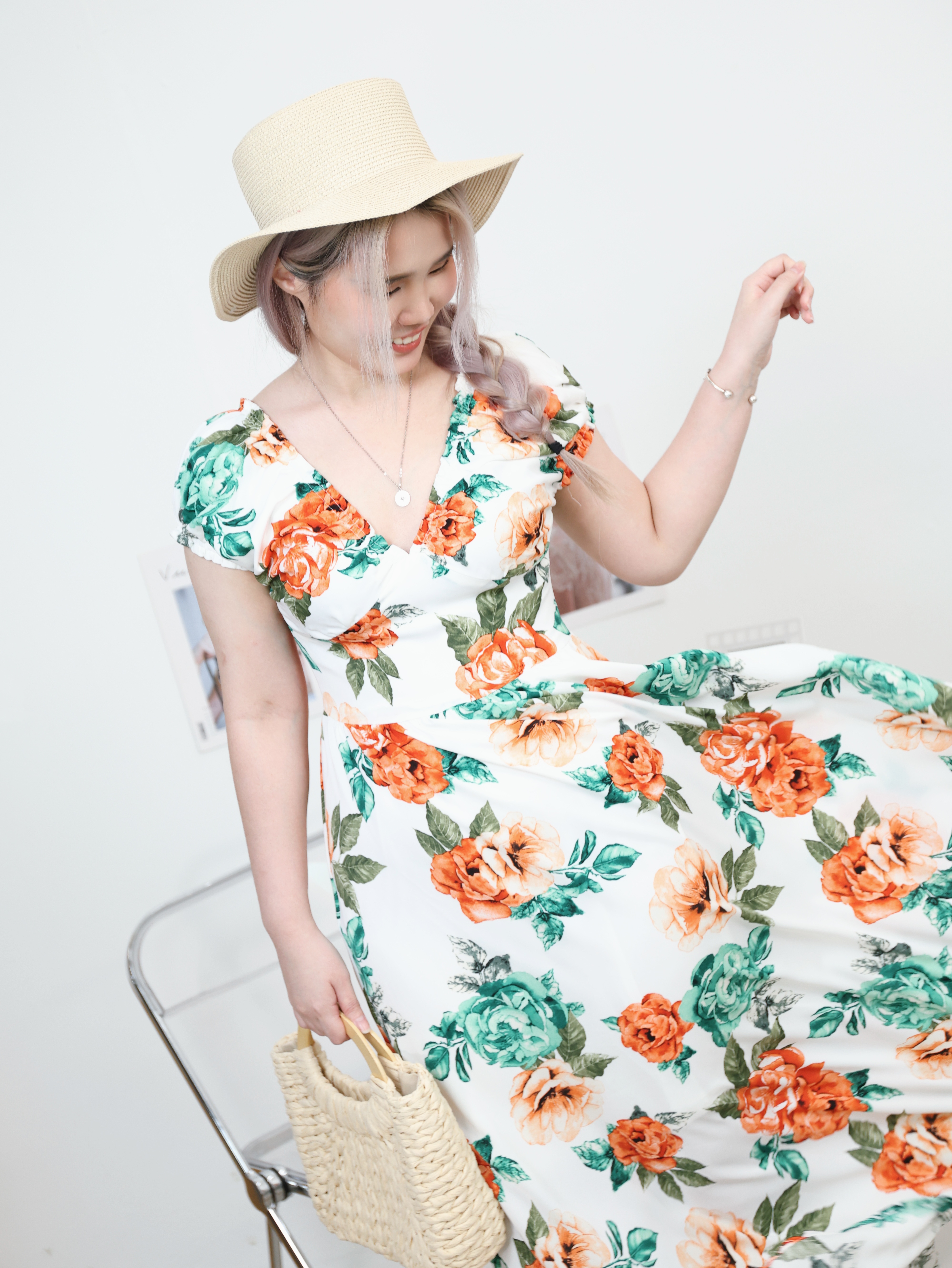 度假风两穿设计大裙摆印花连身裙 (ST21124) - 特价-La'Belle Fashion Boutique Sdn Bhd