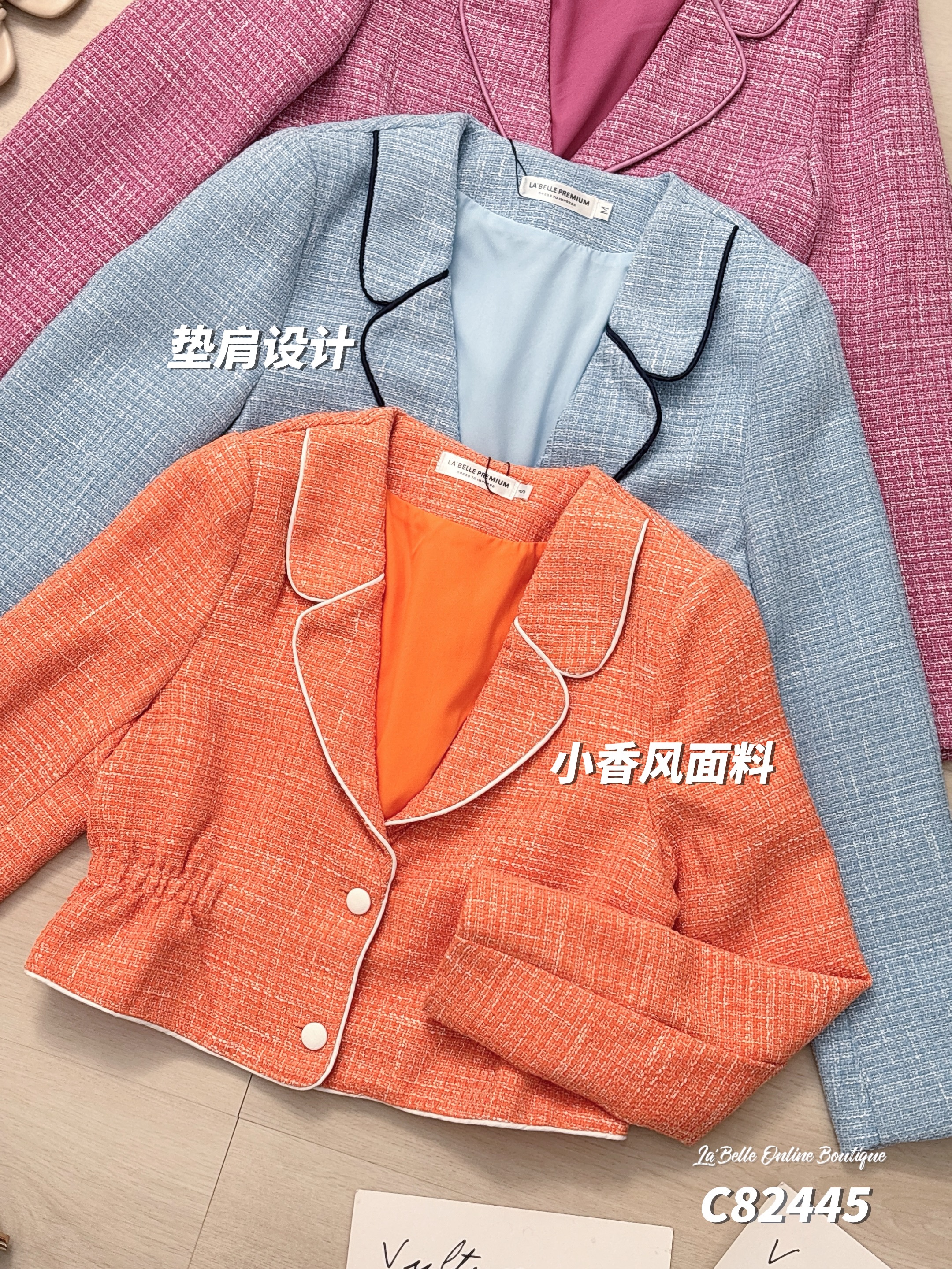 【LBP独家】气质小香风西装领短版外套 (C82445)-特价