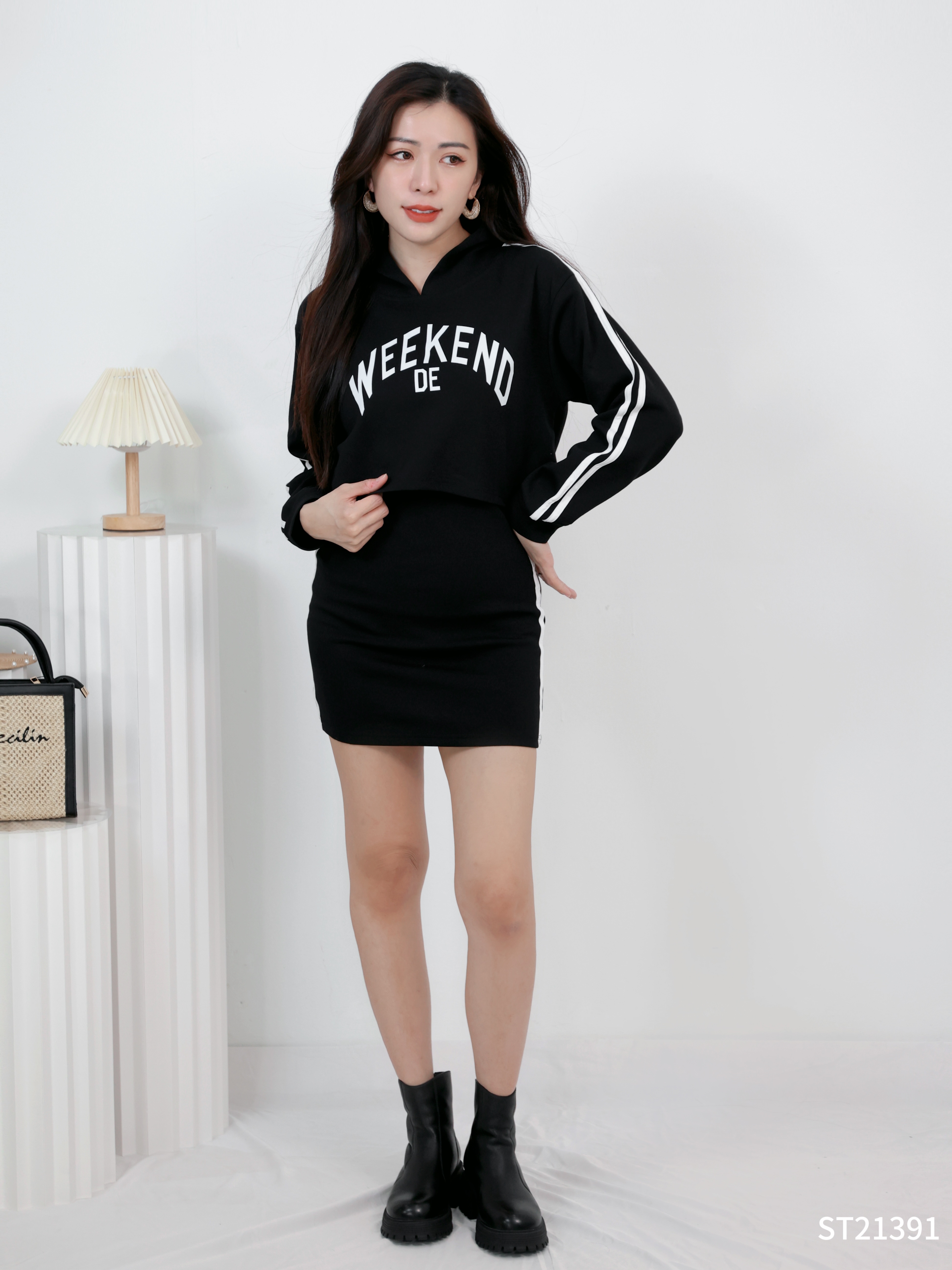 韩系休闲两件套 (ST21391)