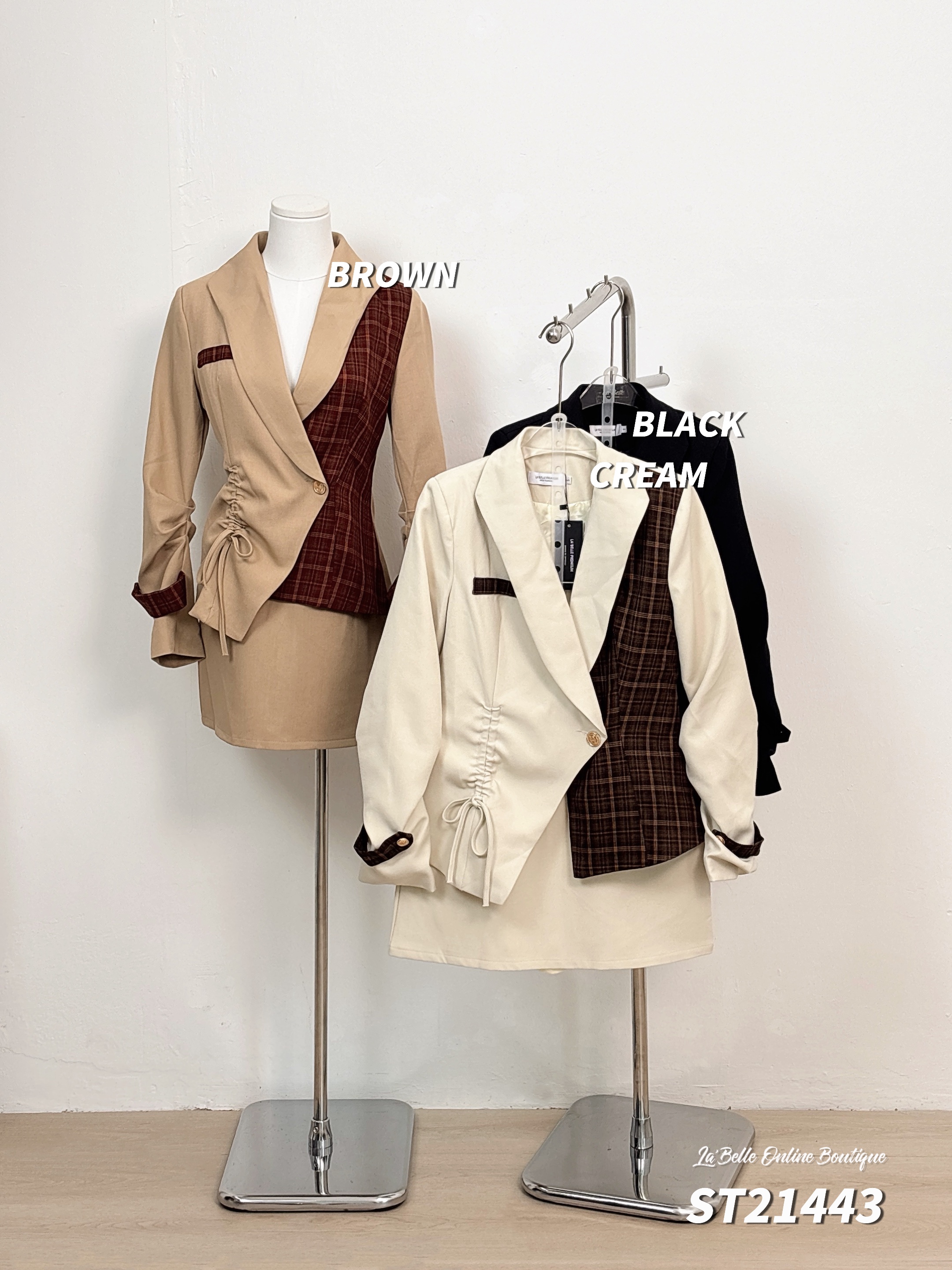 【LATTE NOON】甜美日系撞色两件套 (ST21443)