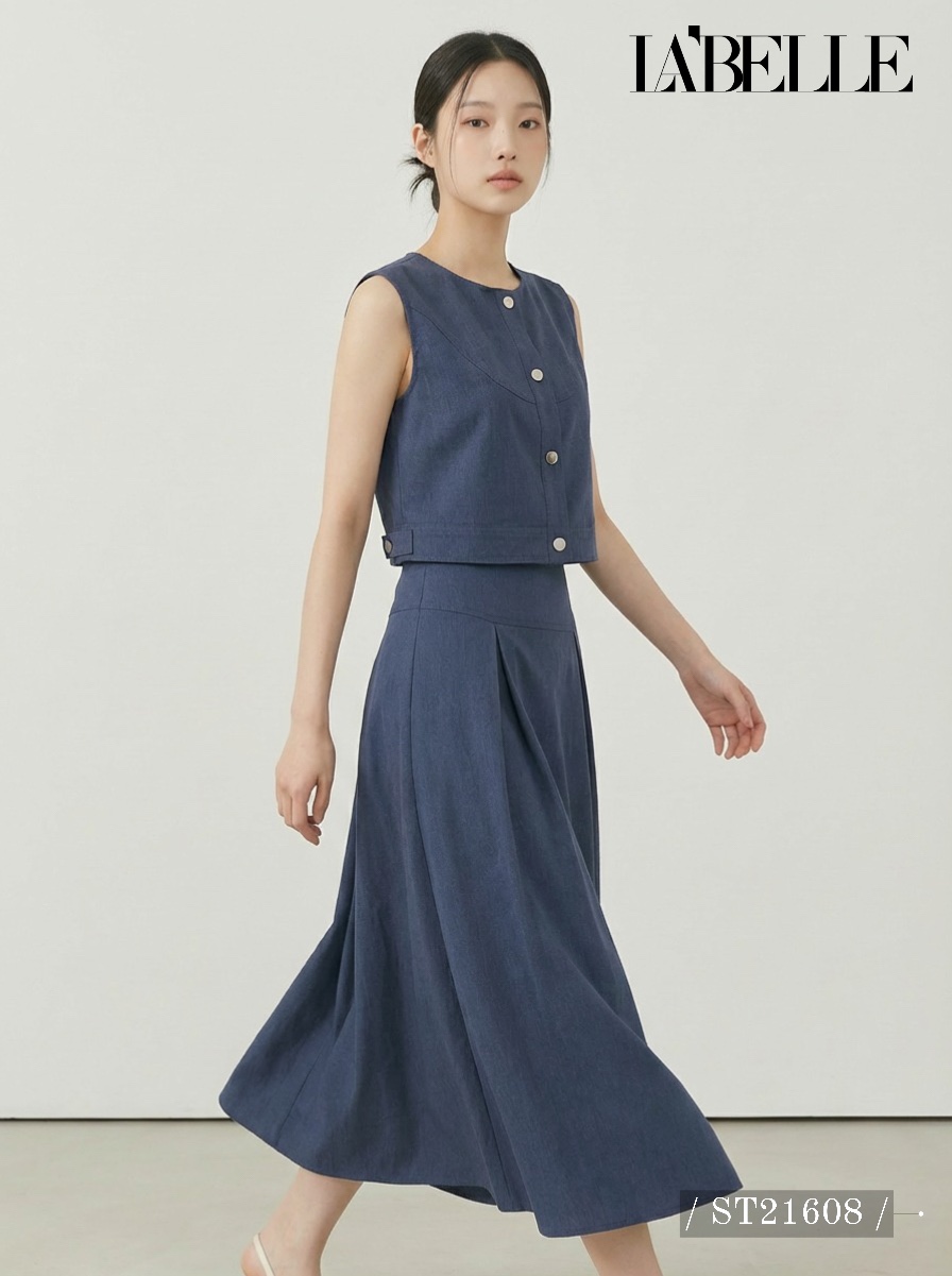 简约牛仔质感两件套 (ST21608)