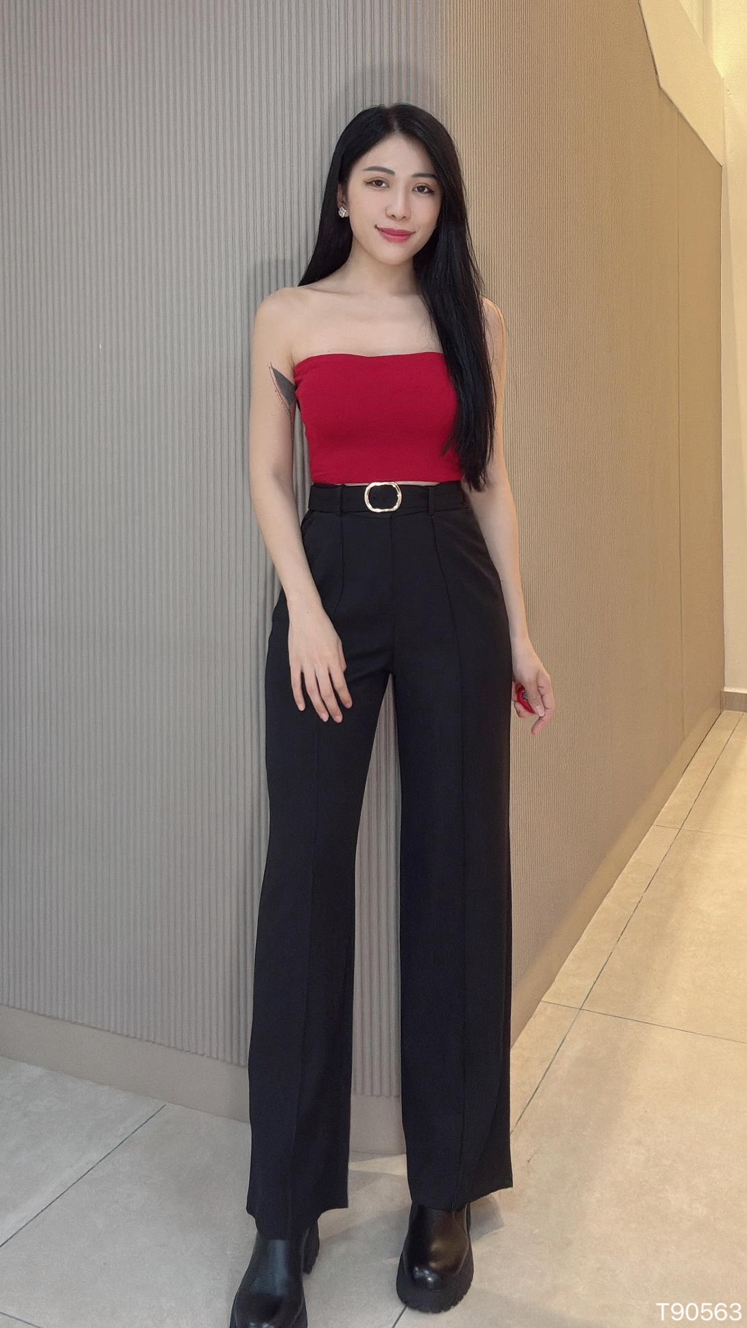 百搭辣妹纯色抹胸上衣/内搭 (T90563)