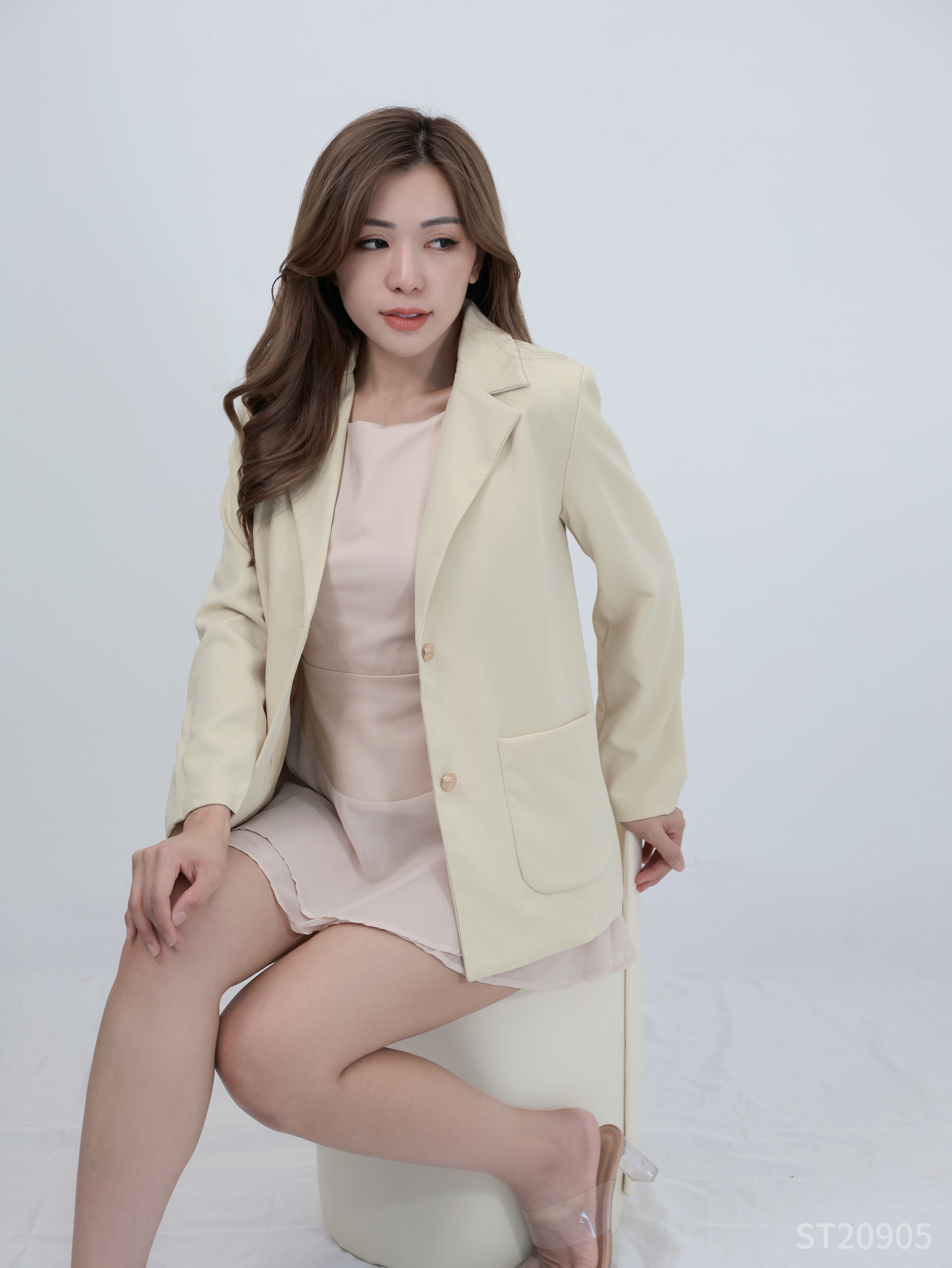 【LBP独家】法式无袖荷叶边连身裤裙 (ST20905)