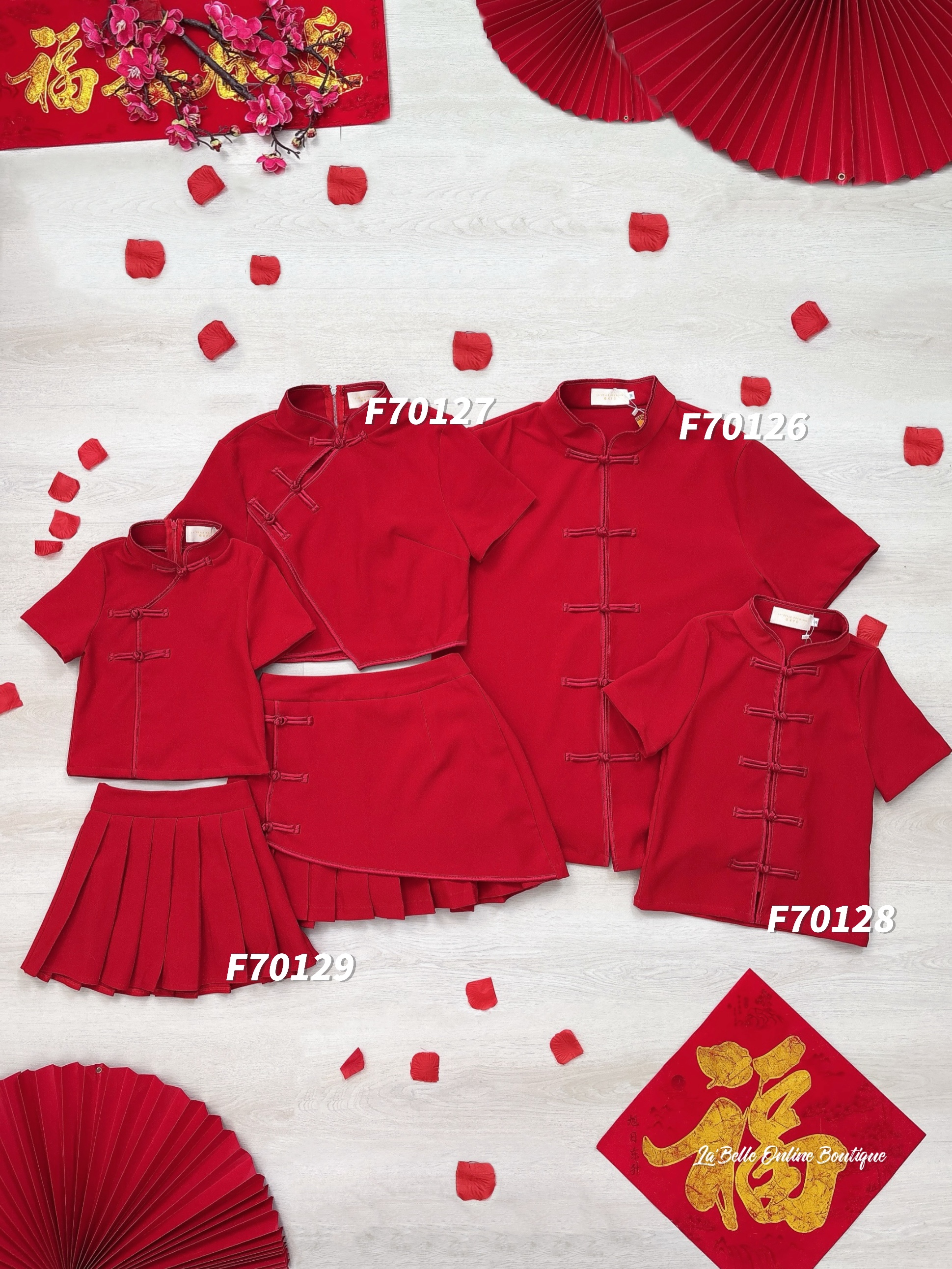 【LBP亲子系列-红运当头】简约改良版旗袍两件套【女童款】(F70129)-La'Belle Fashion Boutique Sdn Bhd