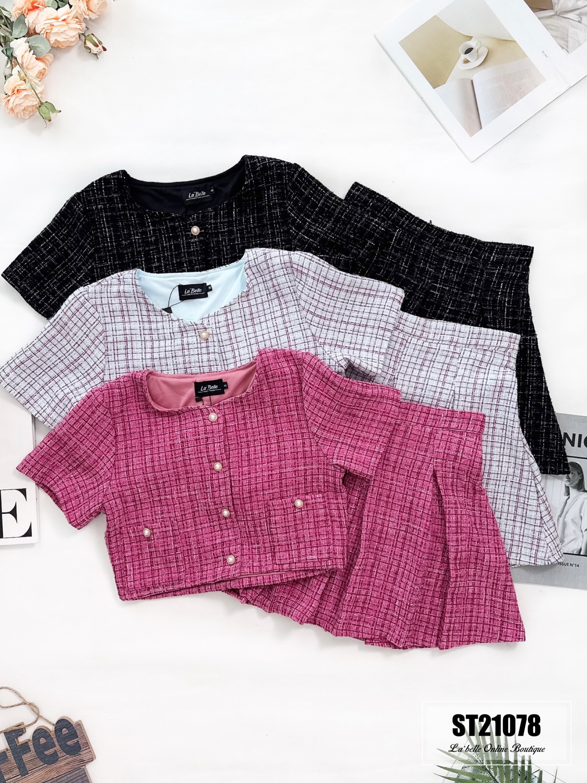 【LBP独家】高级感时尚小香风两件套 (ST21078) - 特价-La'Belle Fashion Boutique Sdn Bhd