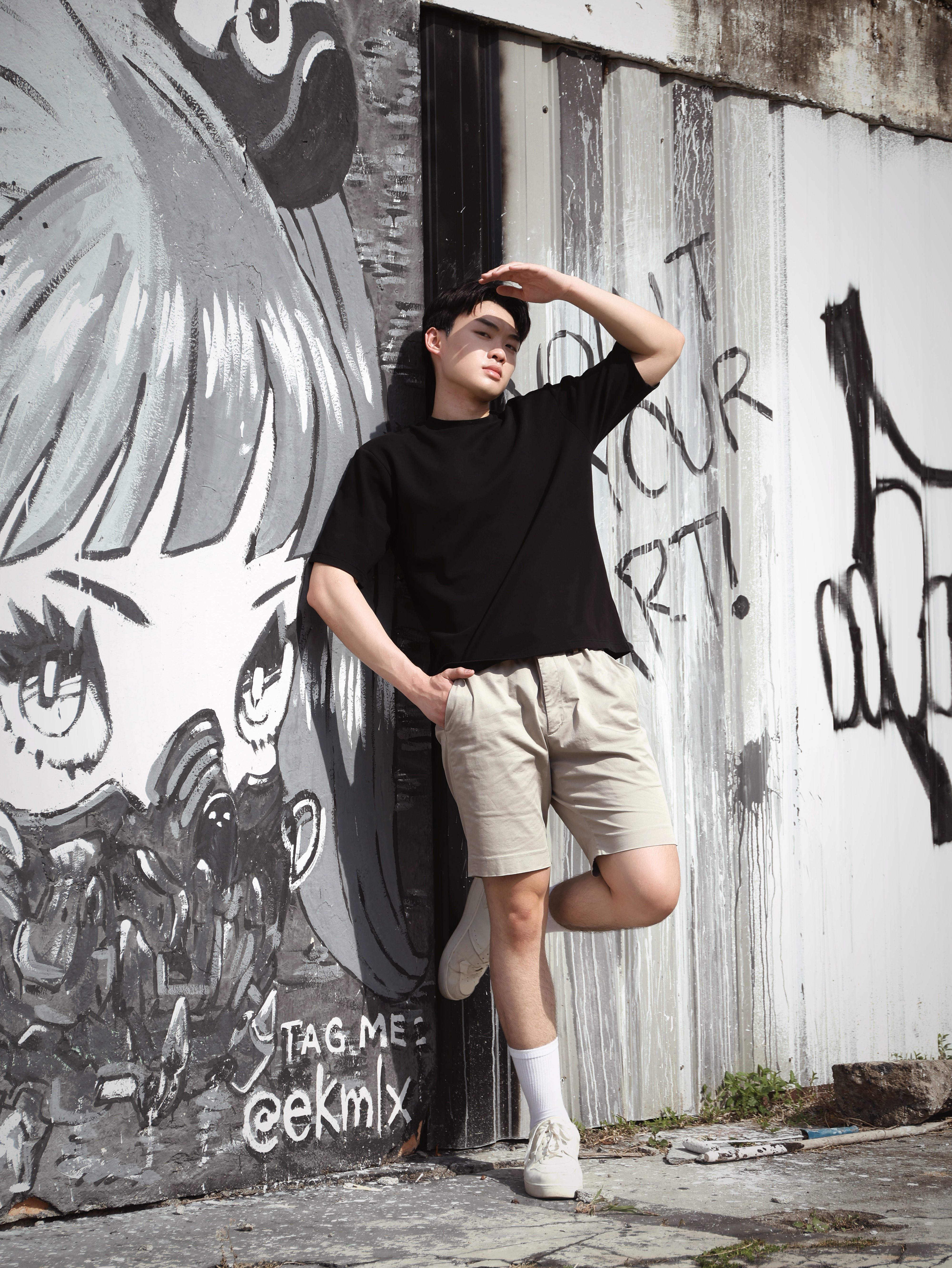 【STICKMEN】舒适圆领宽松OverSize上衣（SM100101 BLACK）