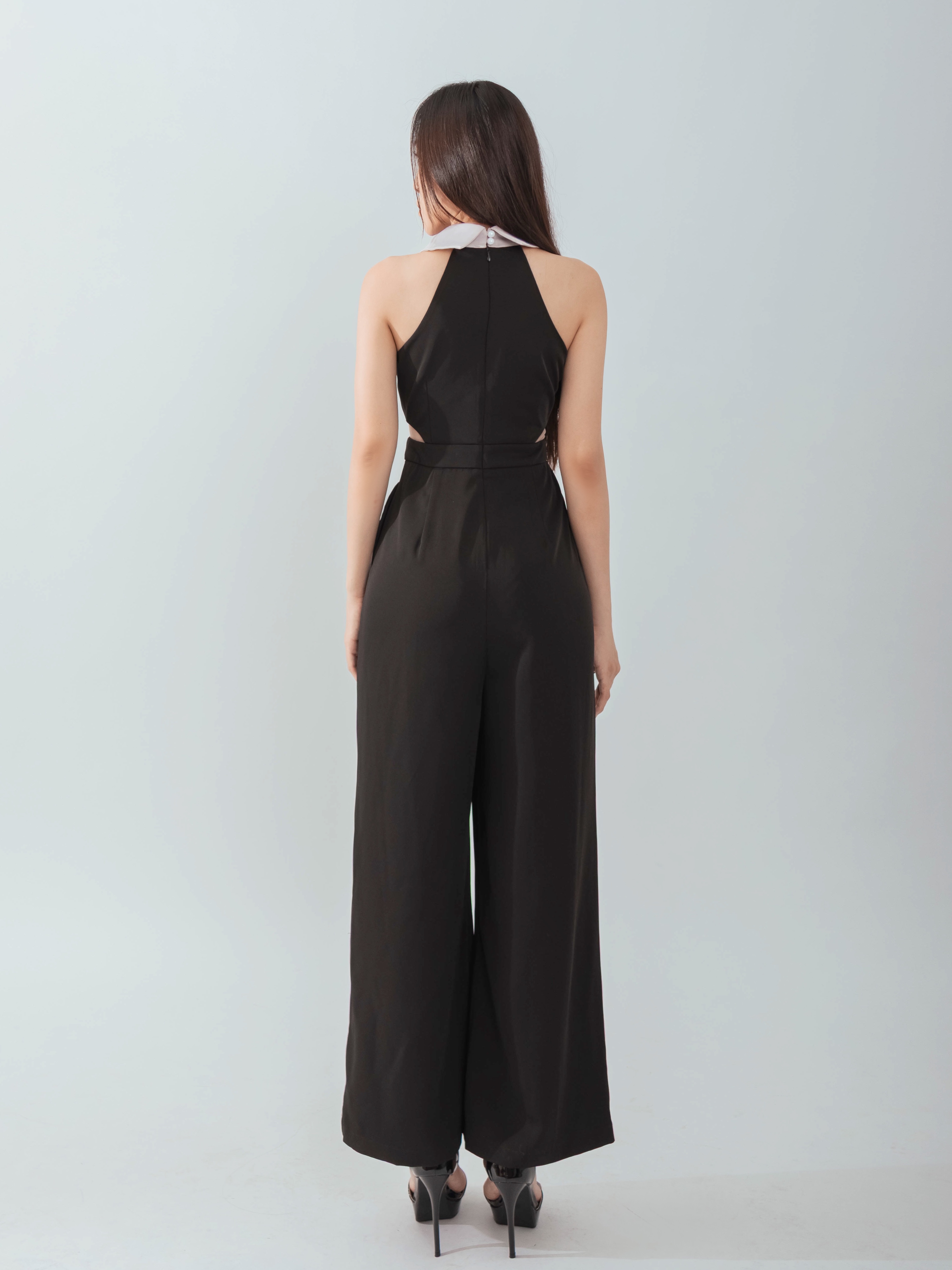 【LBP独家】时尚酷帅Cut-In撞色设计连体长裤 (ST21472)