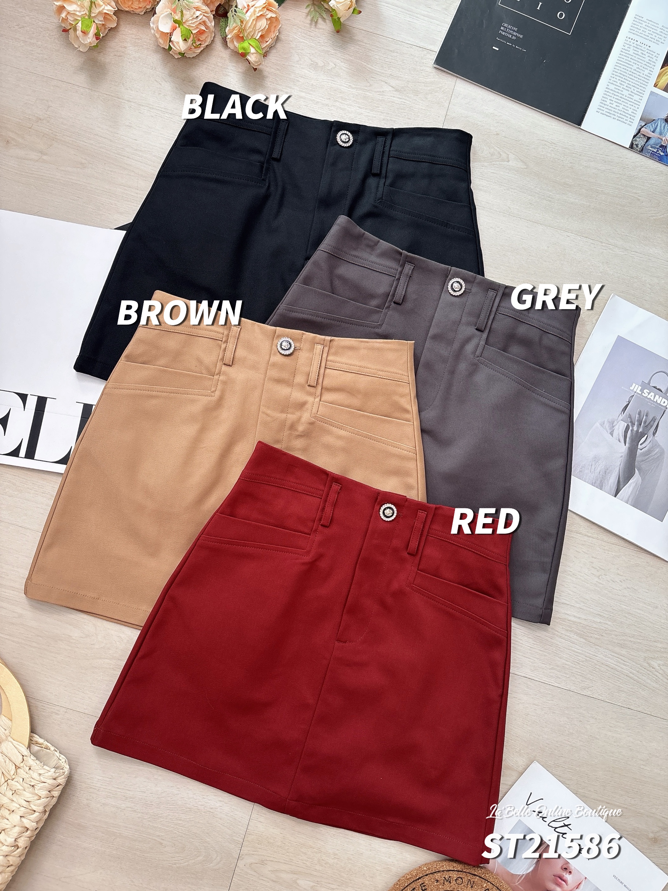 【LBP独家】时尚百搭A字高腰裤裙 (ST21586)