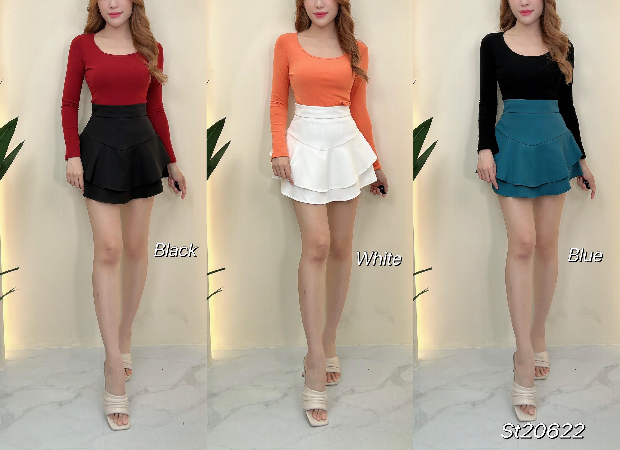 LBP独家甜美多色系高腰双层蛋糕裤裙（ST20622）