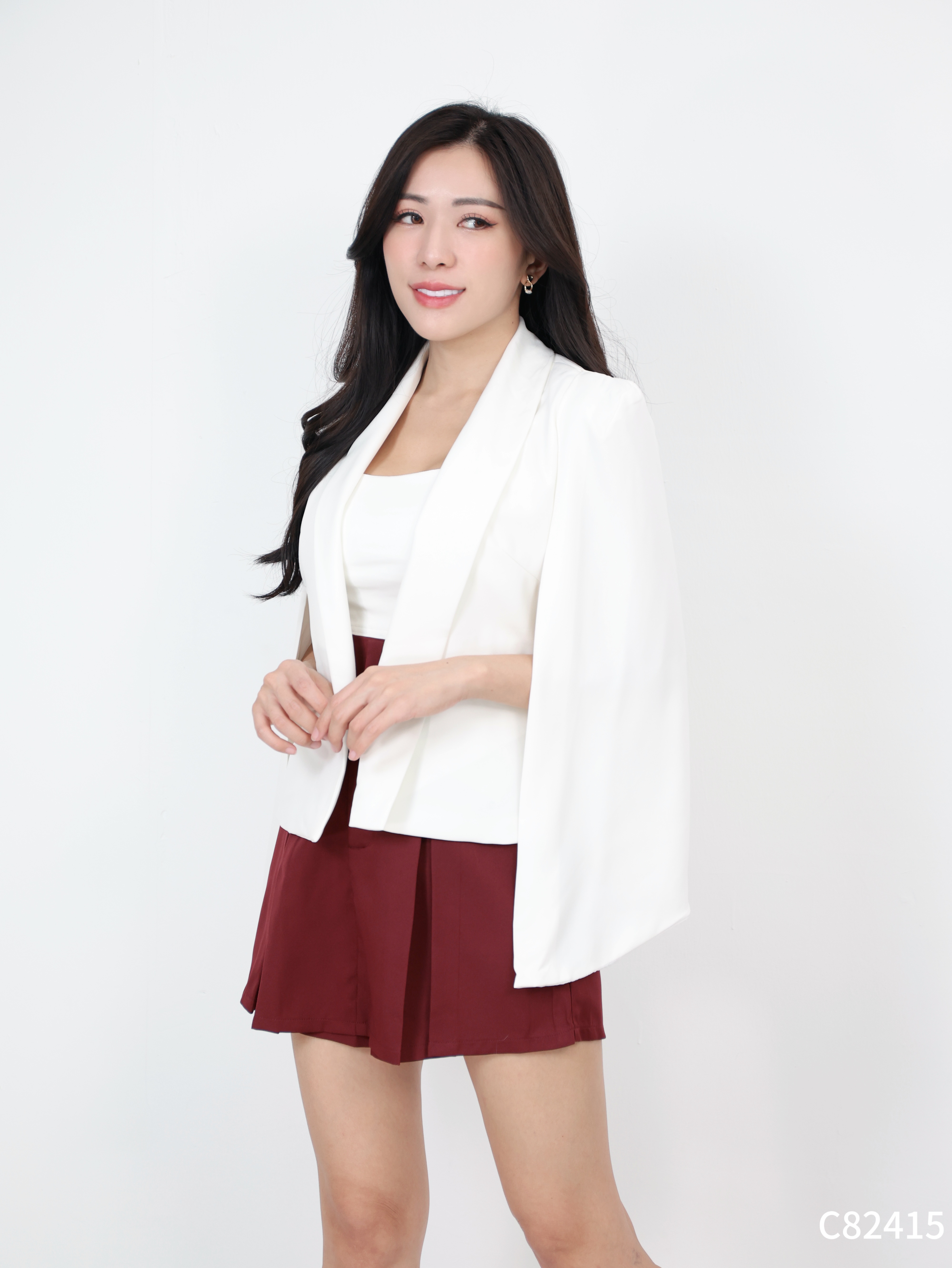 【LBP独家】主管风斗篷披肩外套 (C82415)-La'Belle Fashion Boutique Sdn Bhd