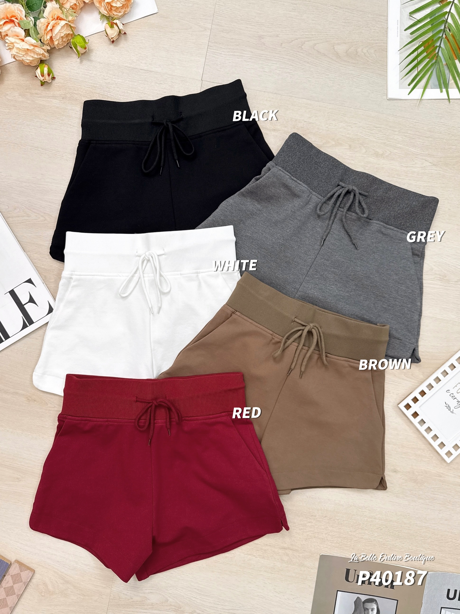 【LBP独家】休闲运动风A字阔腿短裤 (P40187) -特价-La'Belle Fashion Boutique Sdn Bhd