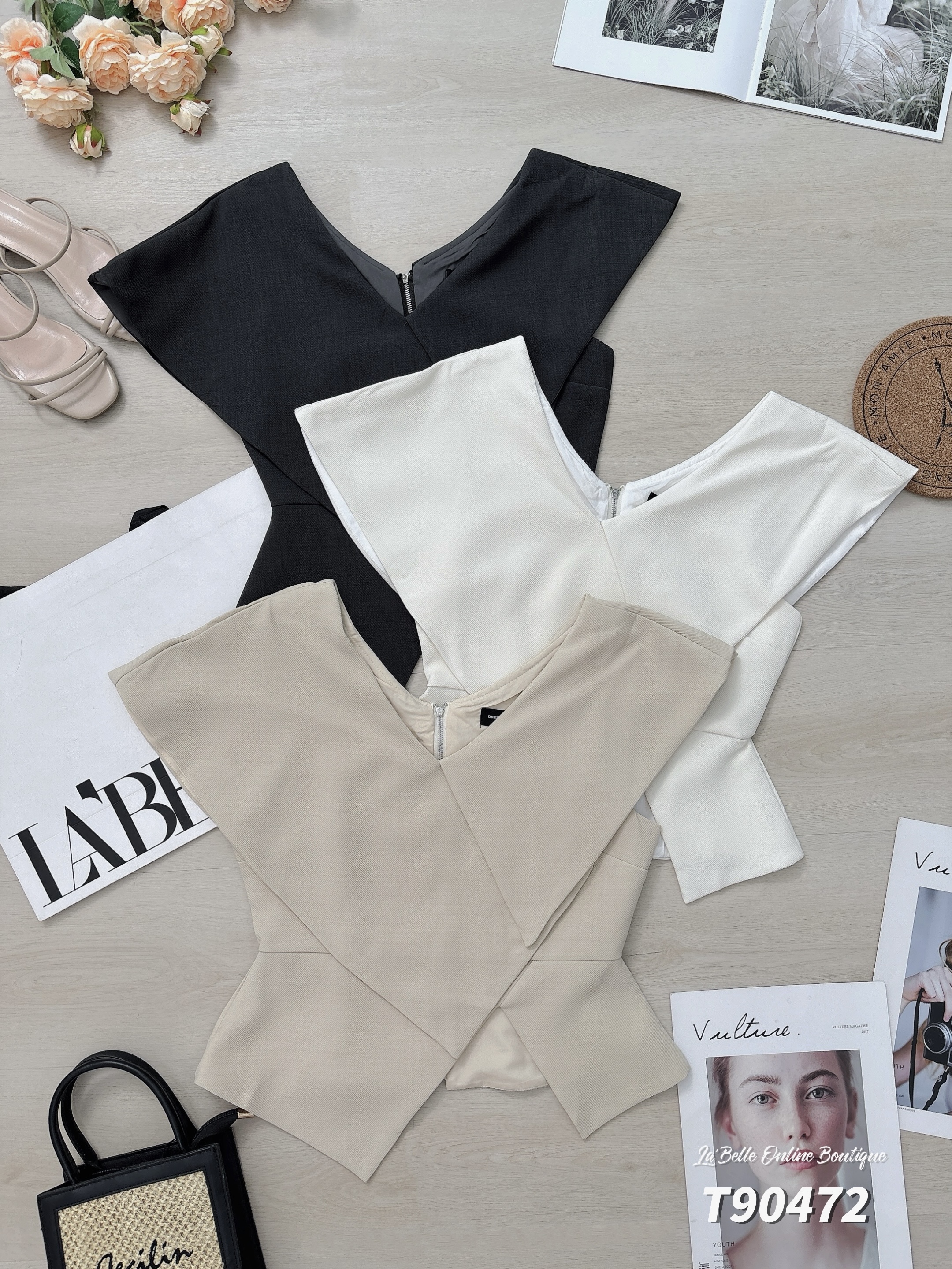 高级感不规则设计上衣 (T90472)